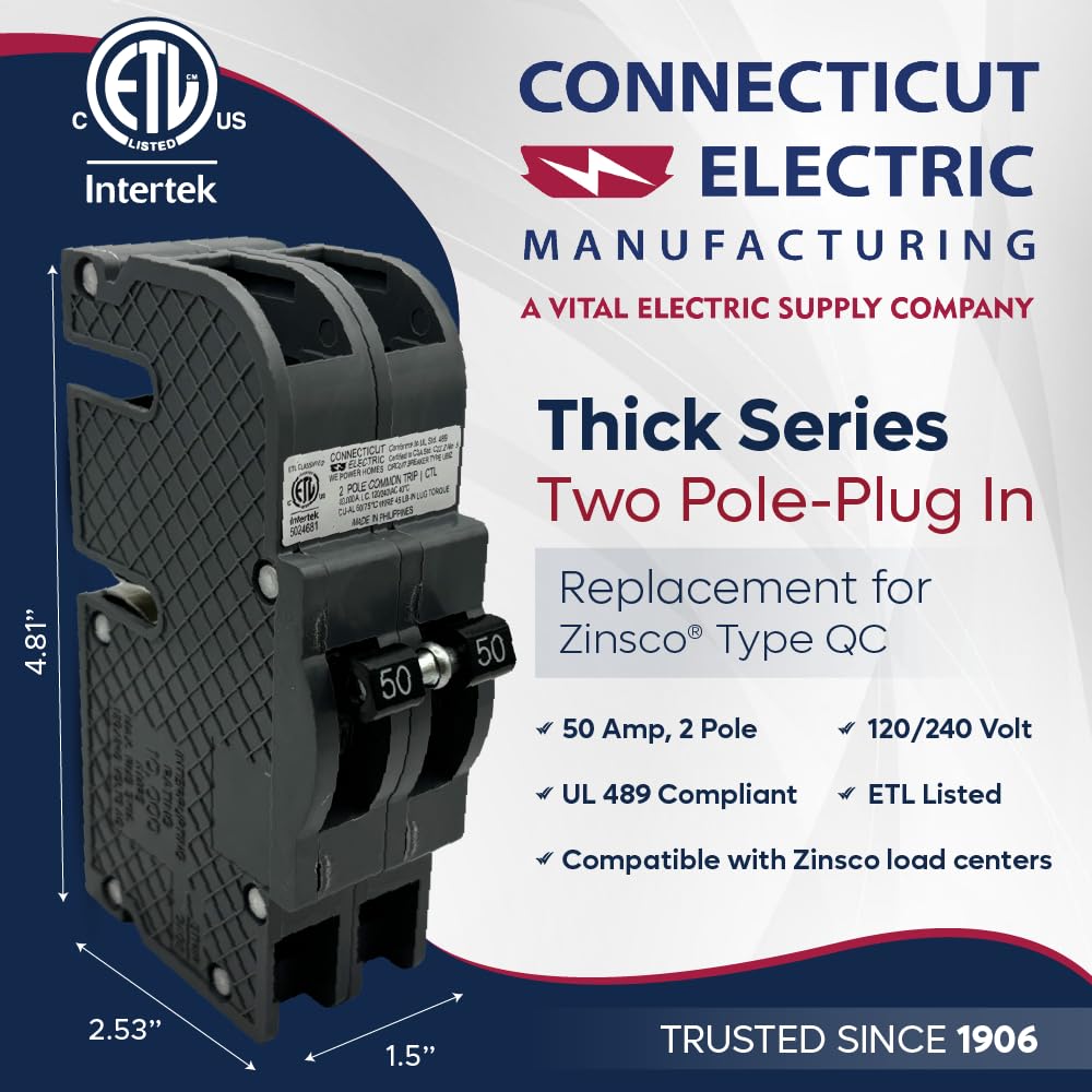 Connecticut Electric UBIZ250-1 - 50 Amp 1-1/2 in 2-Pole Zinsco