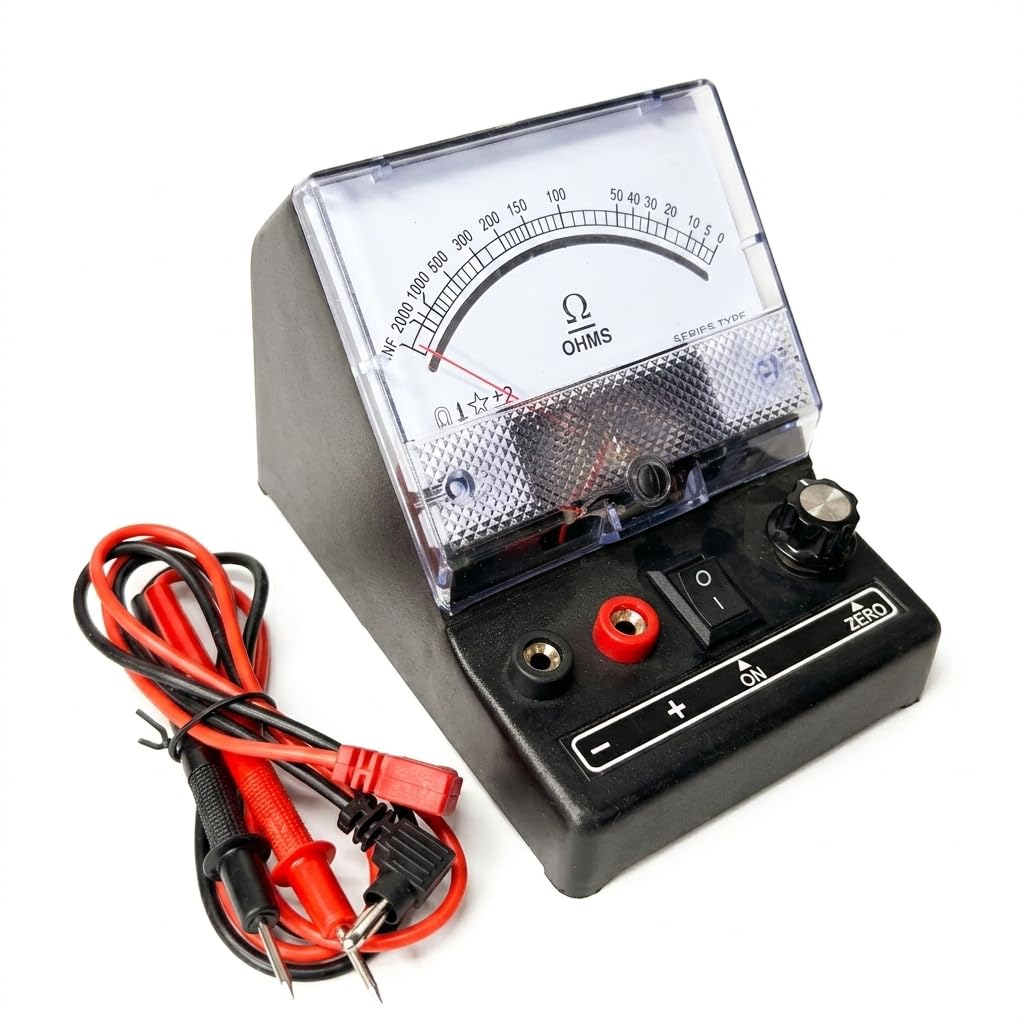 Analog Series type Ohms Meter 2000 Ohms (Black) with Testing leads-picture-11