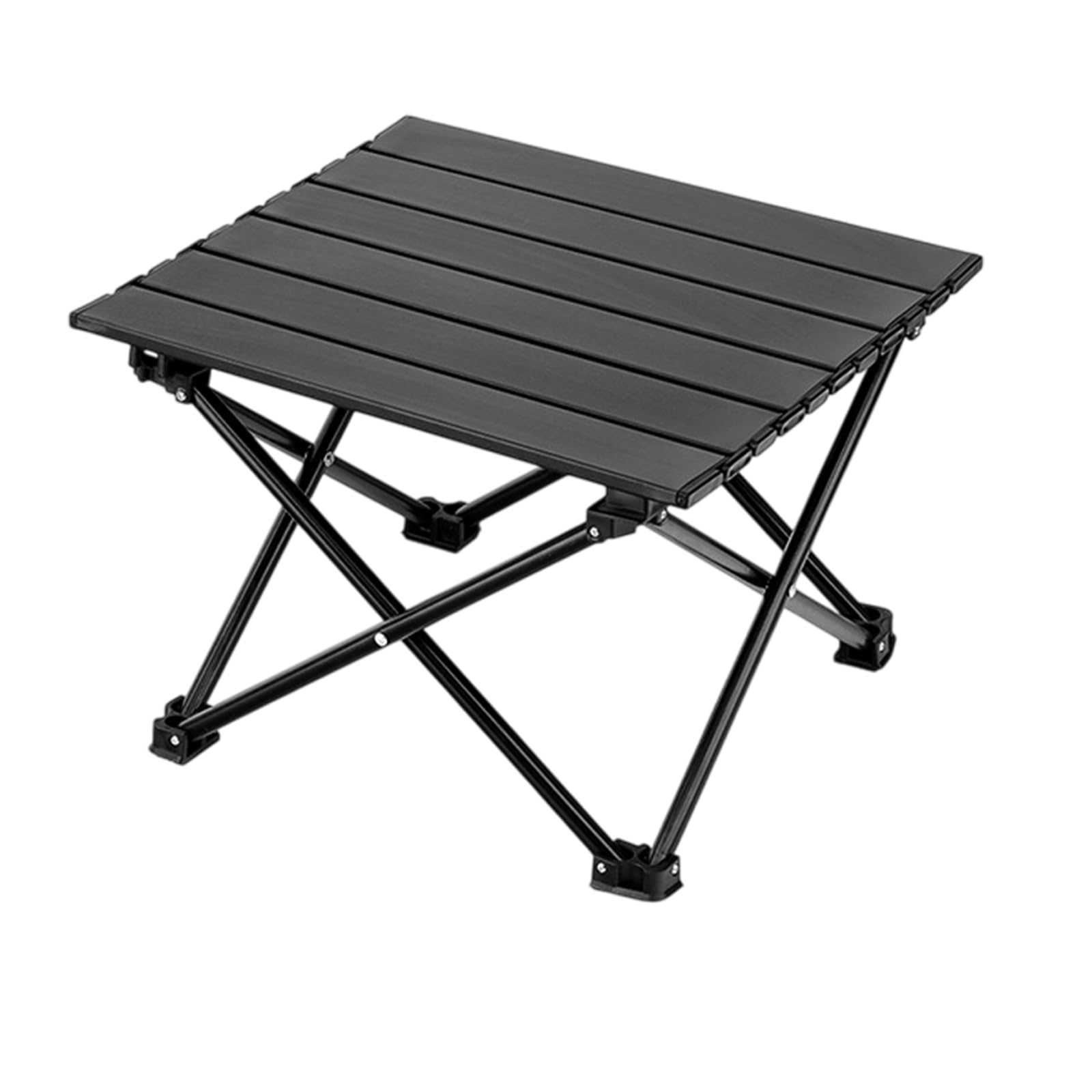 Ailelan Folding Camping Table, Small Portable Table, Foldable Metal Frame and Roll Up Top with Storage Bag, Easy To Carry for Outdoor, Camping, Picnic, Beach, Hiking, Fishing, Black