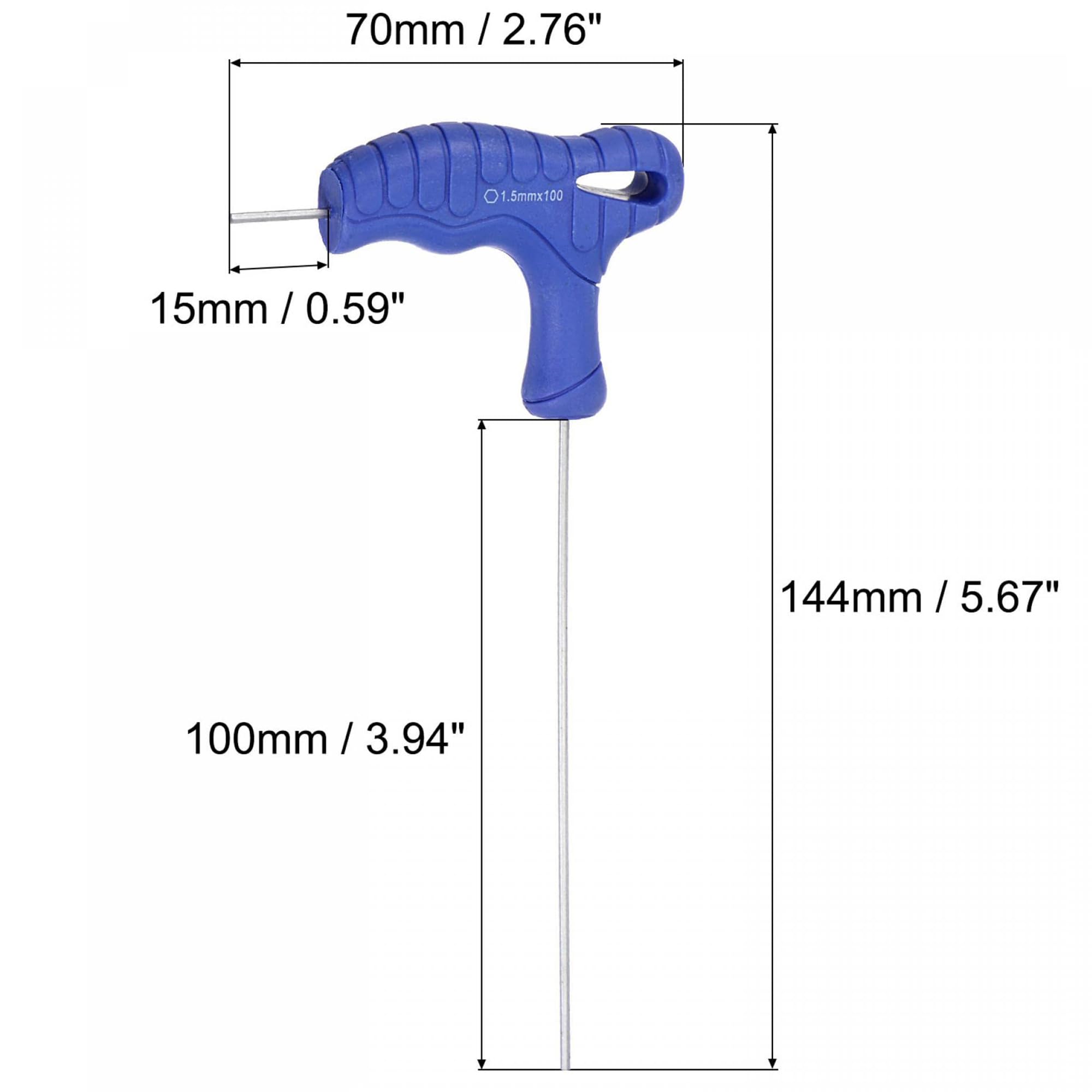 TA-VIGOR 1Pcs 1.5mm T-Handle Hex Key Wrench, Dual-End T-Bar Allen Wrench Tool, CR-V Steel Metric Spanner for Bike Furniture - Image 2