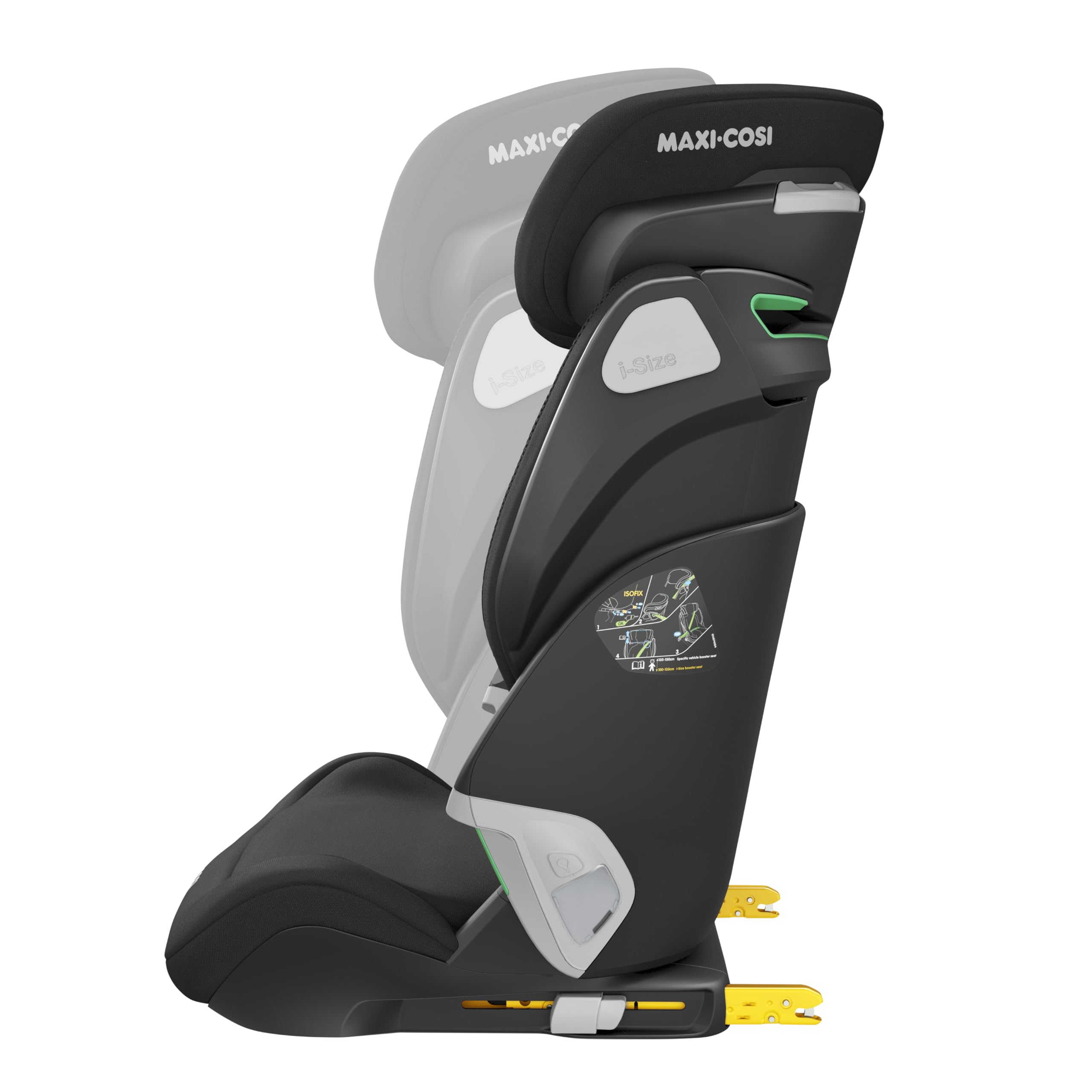 Maxi-Cosi Kore Pro i-Size Seggiolino auto, 3,5-12 anni, Luce ClickAssist, ISOFIX, Altezza/Larghezza regolabile, Sistema SPS Plus, Authentic Black