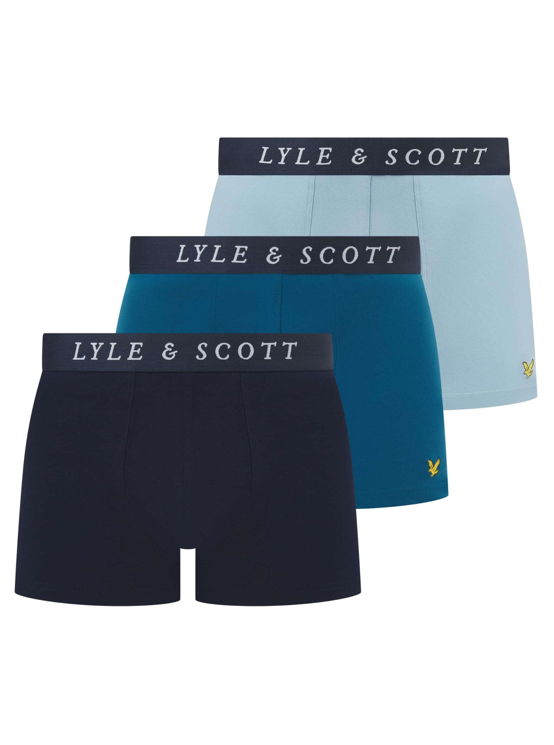 Lyle & Scott Boxer Trunks Neville 3 Pack - Chambray Blue/Blue Sapphire/Peacoat (UK, Alpha, XL, Regular, Regular, Chambray Blue/Blue Sapphire/Peacoat)