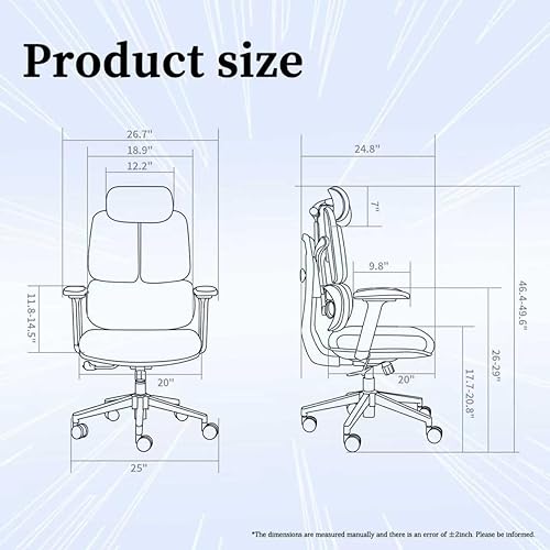 Miniatura 3 de Silla de oficina ergonómica de 500 libras, silla de oficina de malla para el hogar, cómodas sillas de escritorio para juegos, ajustables de 90 a