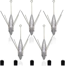 5 Pcs Sputnik Sinker Fishing Weights Lead Long Tail Fishing Equipment Surfing Casting Spider Sinkers for Saltwater Catfish Beach Sand Ocean