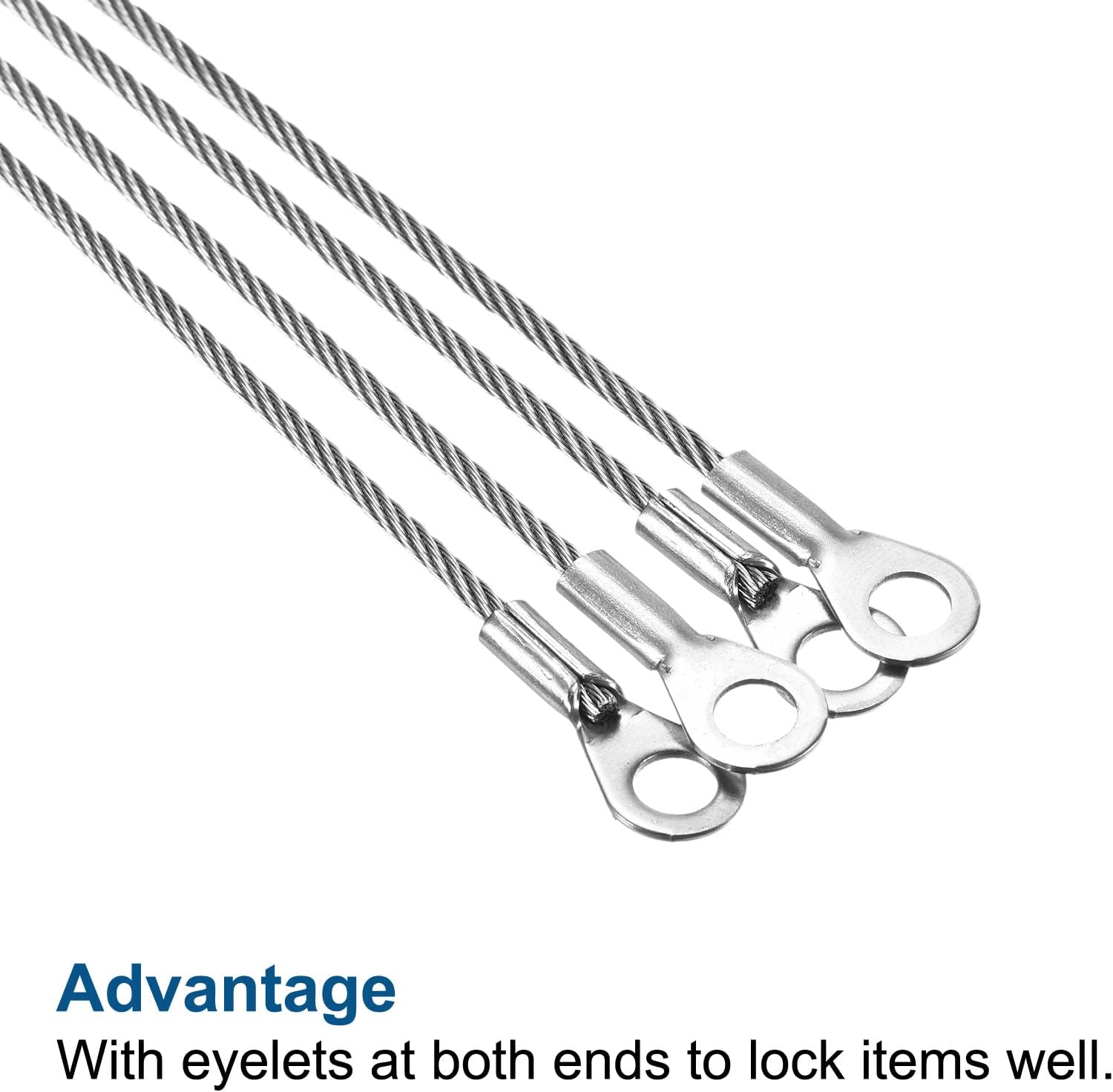 PATIKIL Stainless Steel Lanyard Cable 2mmx10cm, 4 Pack Eyelets Ended Security Wire Rope - Image 4