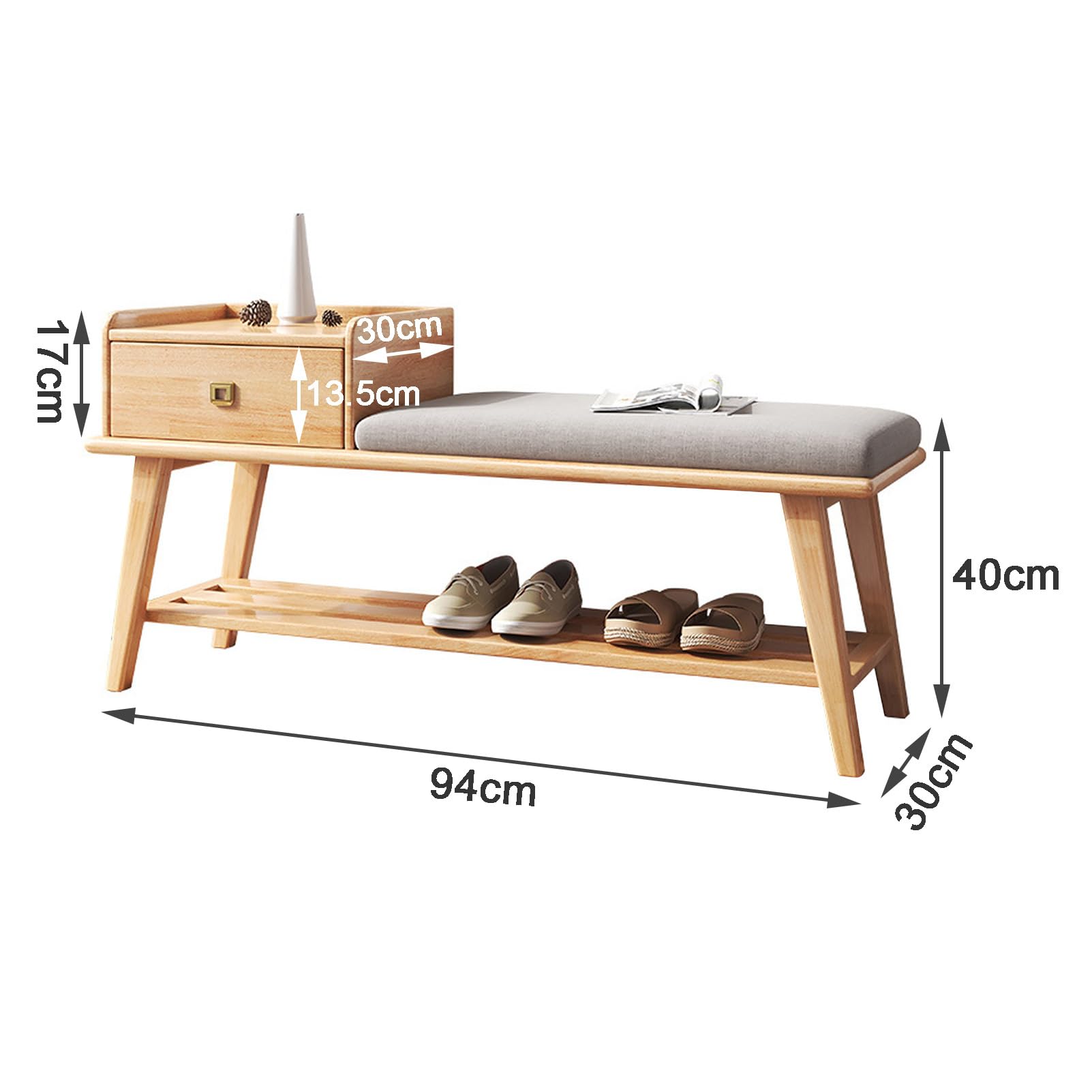 RAKABOT - Banc d'entrée avec Rangement pour Chaussures et Bottes avec