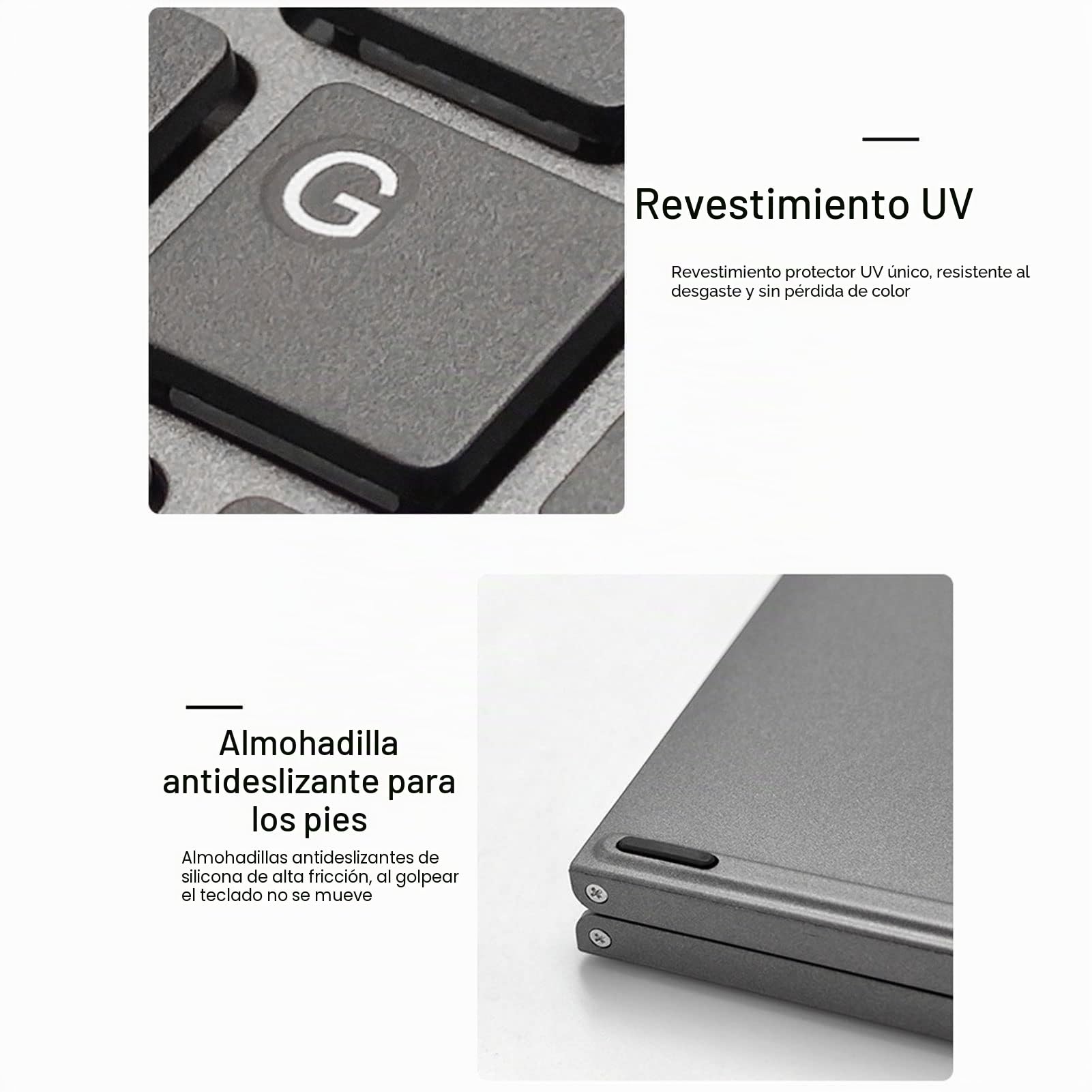 ASHATA Mini Teclado Inalámbrico Plegable, Teclado Bluetooth con Panel Táctil, Soporte de Tamaño Completo 3 Dispositivos Teclado Plegable Inalámbrico Portátil Recargable