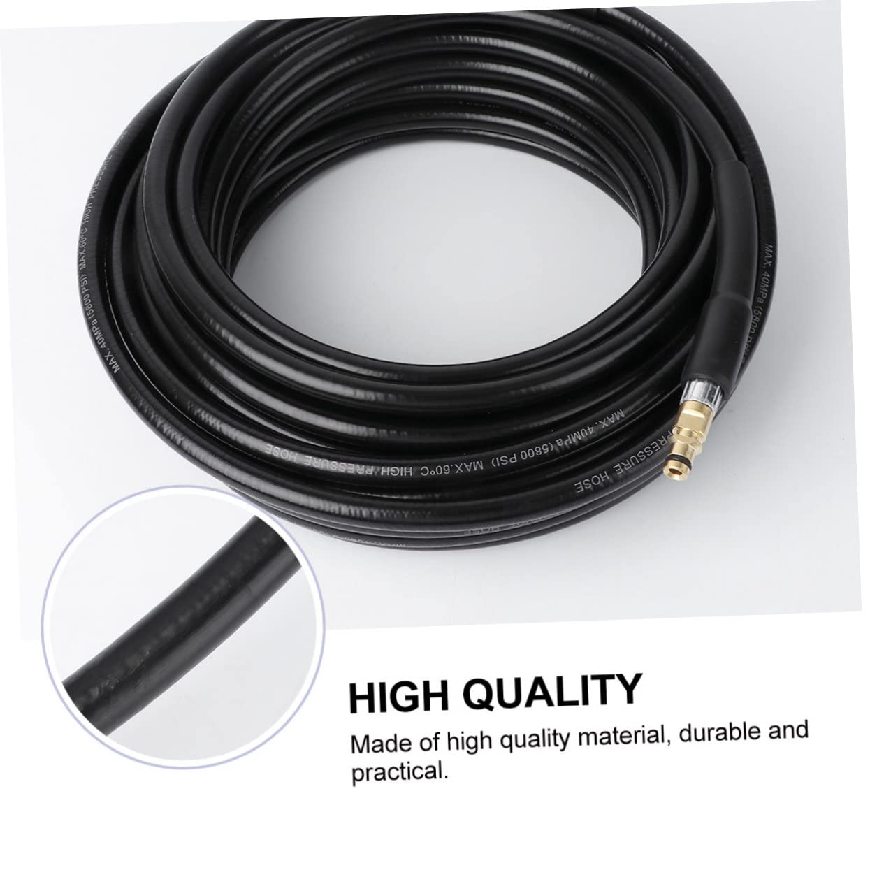 HEMOTON Tuyau en Caoutchouc Raccord Femelle pour Nettoyeur Haute Pression 15m Résistant aux Plis Couleur Aléatoire pour Nettoyage Voiture et Machine à Laver