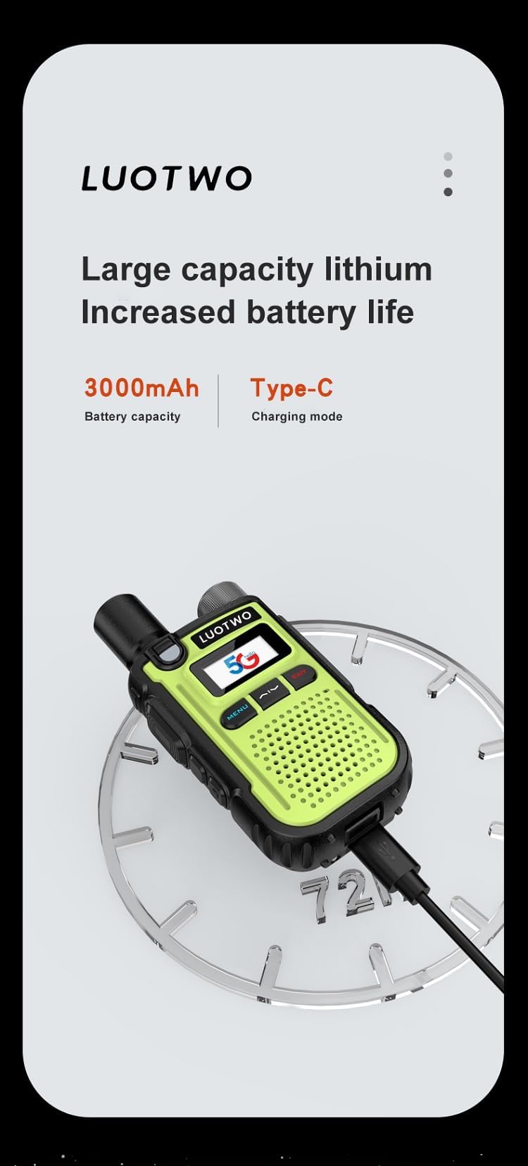 N5230 2 Pack Global Walkie Talkie a lungo raggio con schede SIM 4G POC Portata illimitata Walkie Talkie portatile ricaricabile LTE Radio bidirezionale Walkie Talkie per adulti