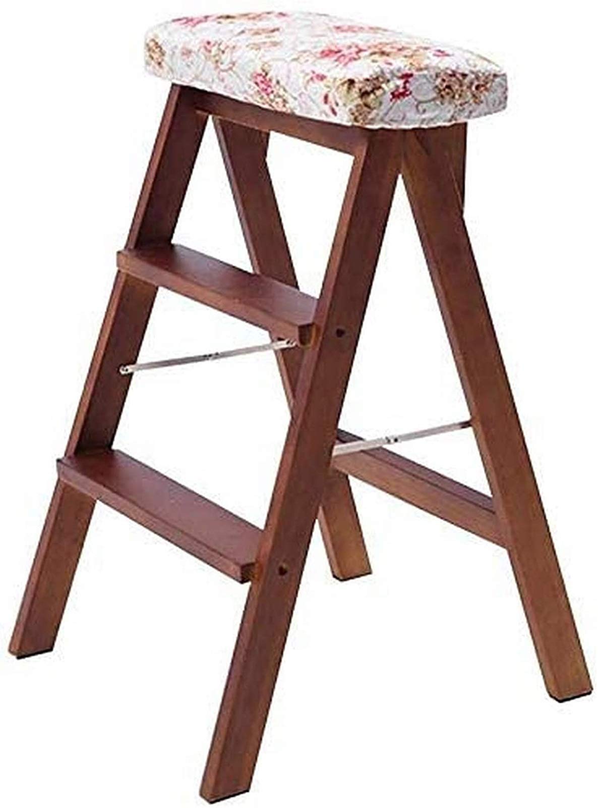 DASHADAO Taburete de Escalada para Interiores, Taburete de Escalera portátil, Taburete de Andador Plegable / 3 escaleras, Asiento de Esponja de Madera, Asiento de Esponja, Silla de Oficina,