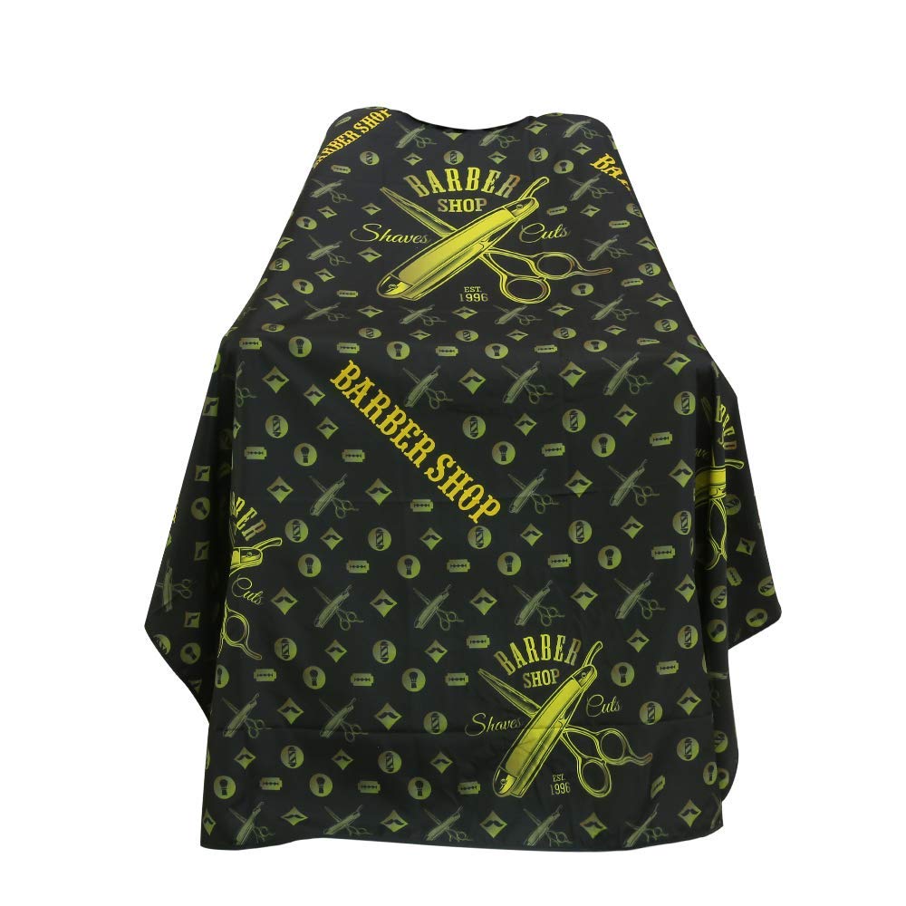 Capa de Peluquería, Capa de Corte de Pelo con Cierre a Presión, Capa de Salón Profesional con Cierre a Presión, Capa de Corte de Peluquería Tamaño: 127 x 152 cm (oro negro)