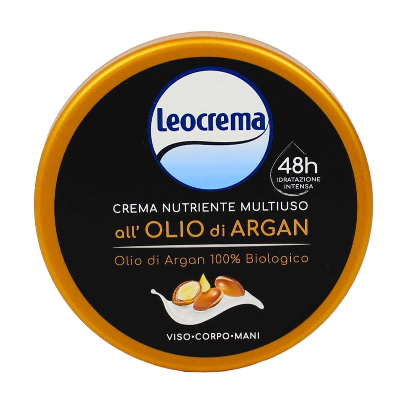 12 X Leocrema Crema Nutriente Multiuso all'Olio di Argan, crema nutriente multiuso con olio di argan al 100%, ideale per viso, corpo e mani crema corpo 150 ml + portachiavi Beni Culinari