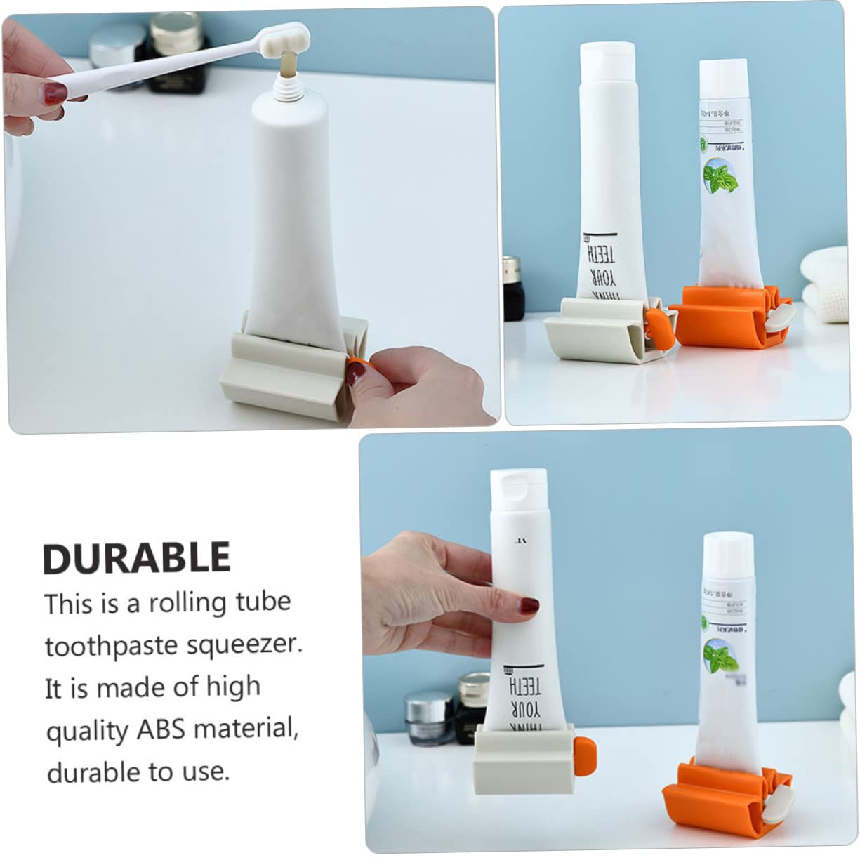 RORPOIR 2sets Toothpaste Extractor Toothpaste Tube Holder Reusable Space-Saving 4pcs*2