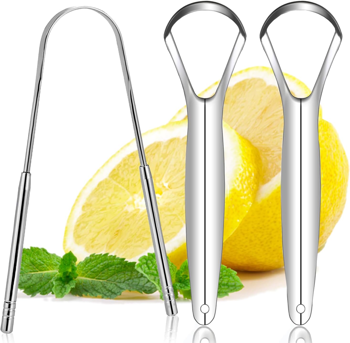 Tongue Scraper Tongue Cleaner, Tongue Scraper for Adults, Metal