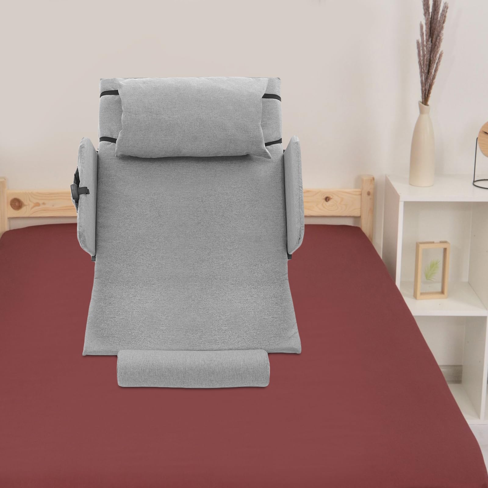 Dossier de lit réglable électriquement avec fonction de levage, dossier de lit réglable électrique, support de dos auxiliaire électrique conçu pour les personnes âgées, handicapées ou patients (gris)