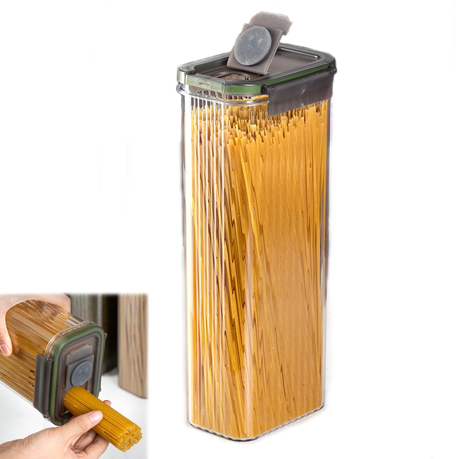 View 1 of ***MISSING LID** COMZPLIFE Plastic Pasta Storage Container with Lid, Spaghetti Food Storage