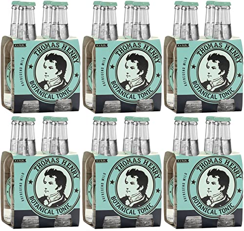Thomas Henry Botanical Tonic Water - aufregend mild - (6 x 4 x 0,2 l Glas MW) 6er Set Bitterlimonade zum Mixen deiner Longdrinks und Cocktails mit Gin & Co.