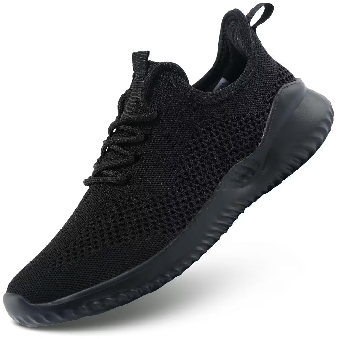 Mens Running Shoes Slip-on Walking Tennis Sneakers Lightweight Breathable Casual Soft Sole Work Gym Trainers