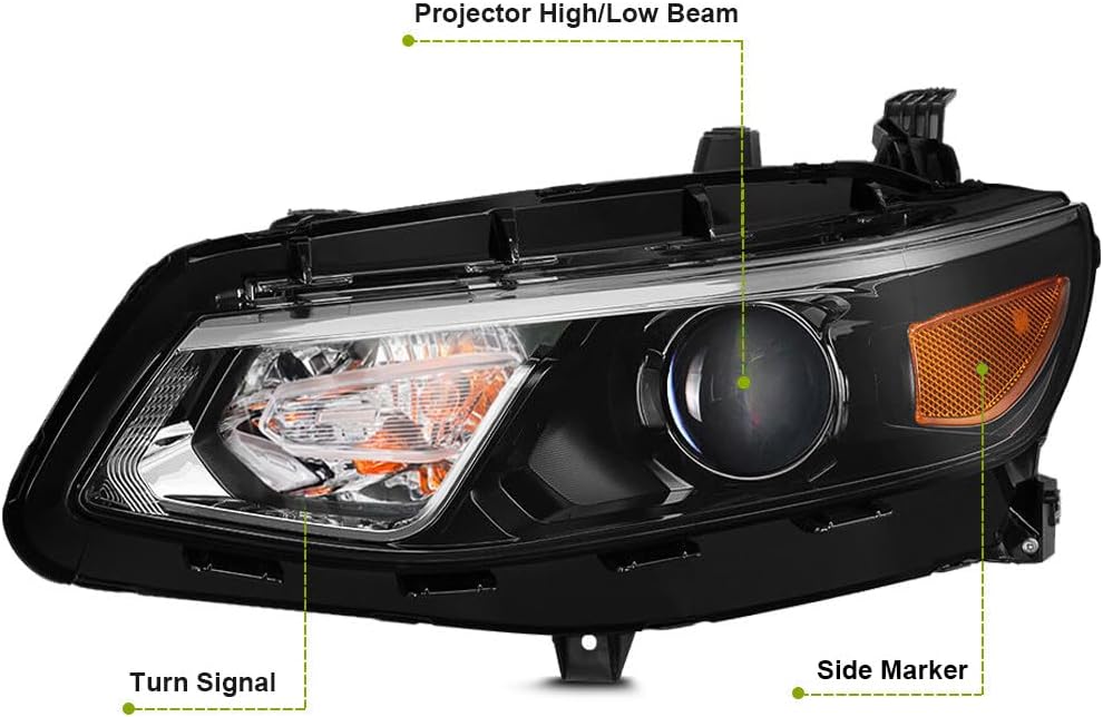 Projector Headlight Assembly Fit for Chevy Malibu 2016-2018,Halogen Headlamp Factory Style Replacement Driver Passenger Side GM2502426 GM2503426