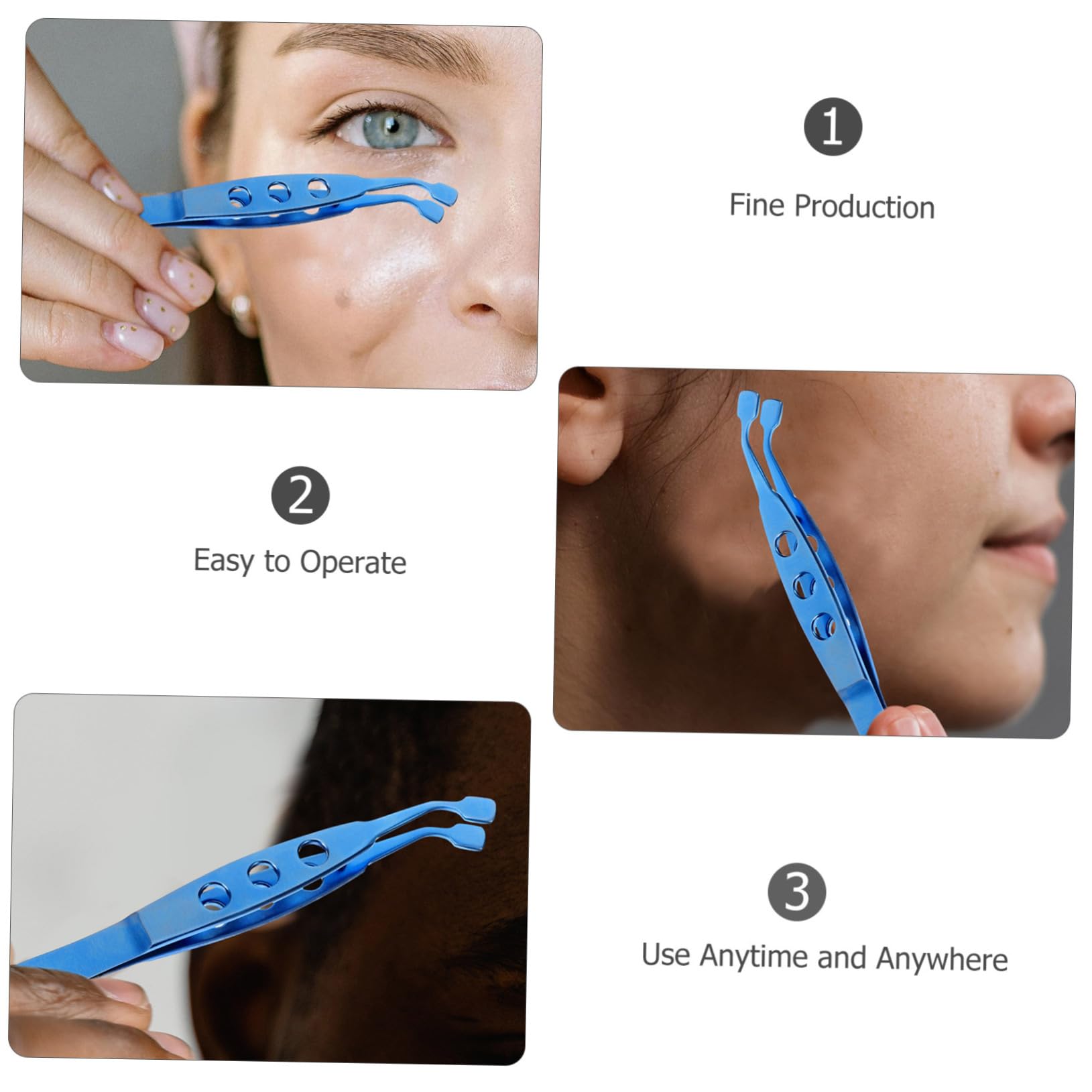 FRCOLOR 5pièces Pince à Épiler Métallique Pour Yeux Outil De Beauté Pour Traiter Les Glandes De Meibomius Pratique Et