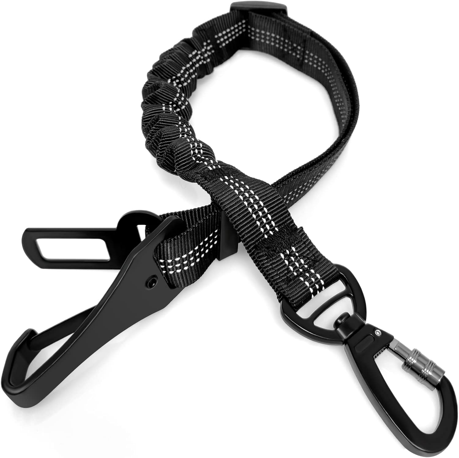 Heavy Duty Dog Seat Belt, JUNBEI Direct to Seatbelt Bungee Tether, Reinfored Dog Car Seatbelt with Tangle-Free Swivel Connector, 22" -…