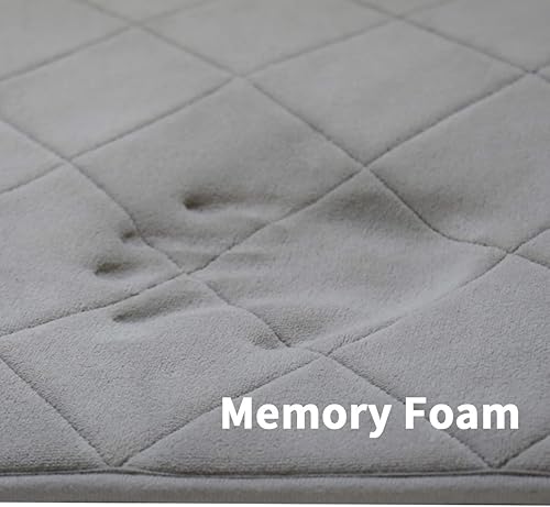 Miniatura 5 de FindNew - Tapete de baño de espuma viscoelástica antideslizante de microfibra suave, lavable, secado rápido