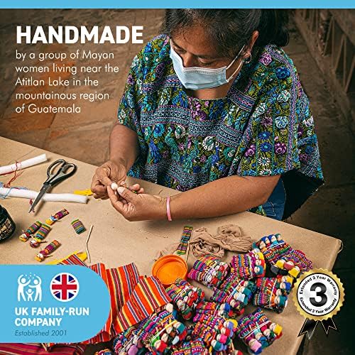 Set of 5 Guatemalan handmade Worry Doll with a colourful crafted storage bag | Worry Dolls for Girls | Worry Dolls For Boys | Anxiety Dolls | Worry Doll | Guatamalan Doll