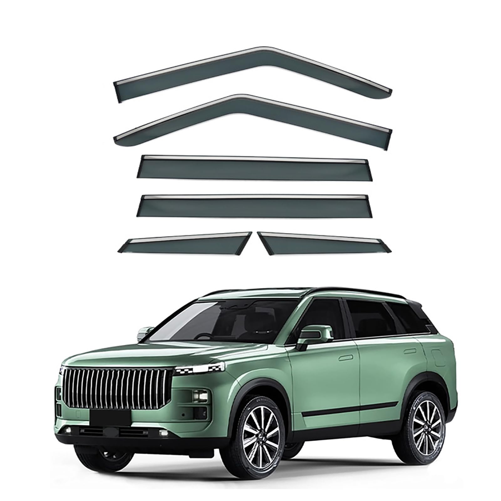 Menglx 6Pc Extra Durable Window Visors Rain Guards For Jaecoo J7 2023 2024 2025, Vent Shades Accessories, Exterior Car Accessories, Window Deflectors,