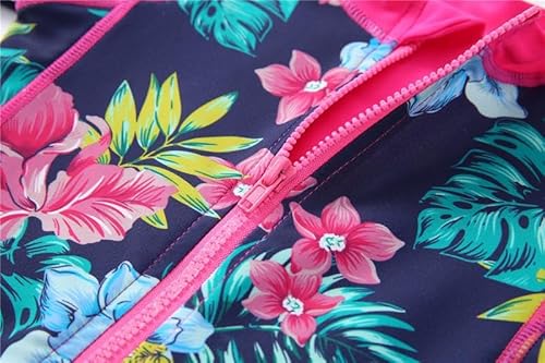 Acqua di Mare Maiô Bebê Menina Manga Longa com Chapéu Proteção UV 50+ 6 a 24 meses (Floral Rosa 24 m