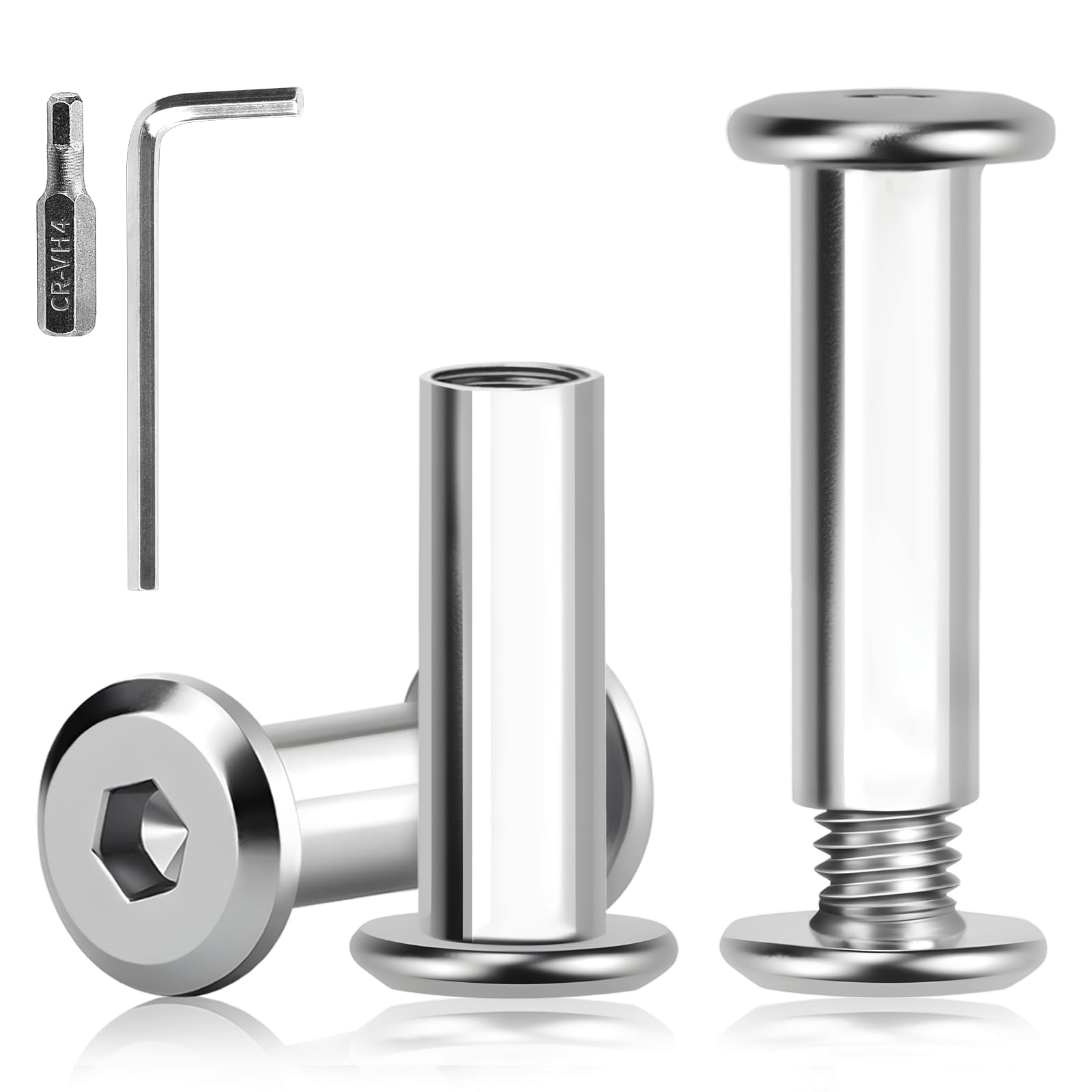 XRXYMQ 40 Pcs Cabinet Connector Bolts M6 x 25 mm with Barrel Nuts