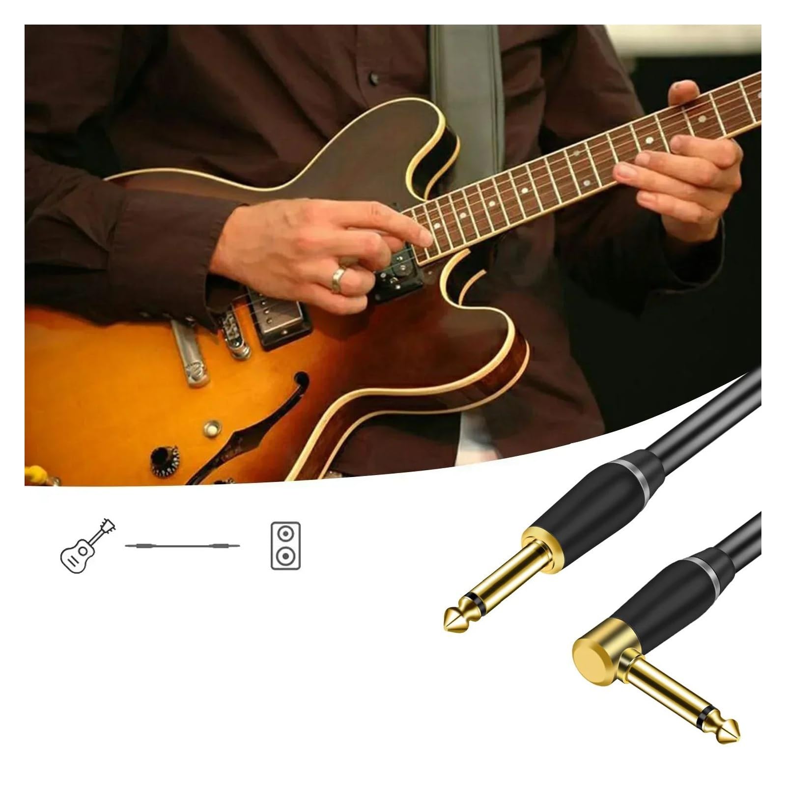 Cable de guitarra Cable de guitarra de 6,5 mm en ángulo recto a cable de instrumento recto(1m)
