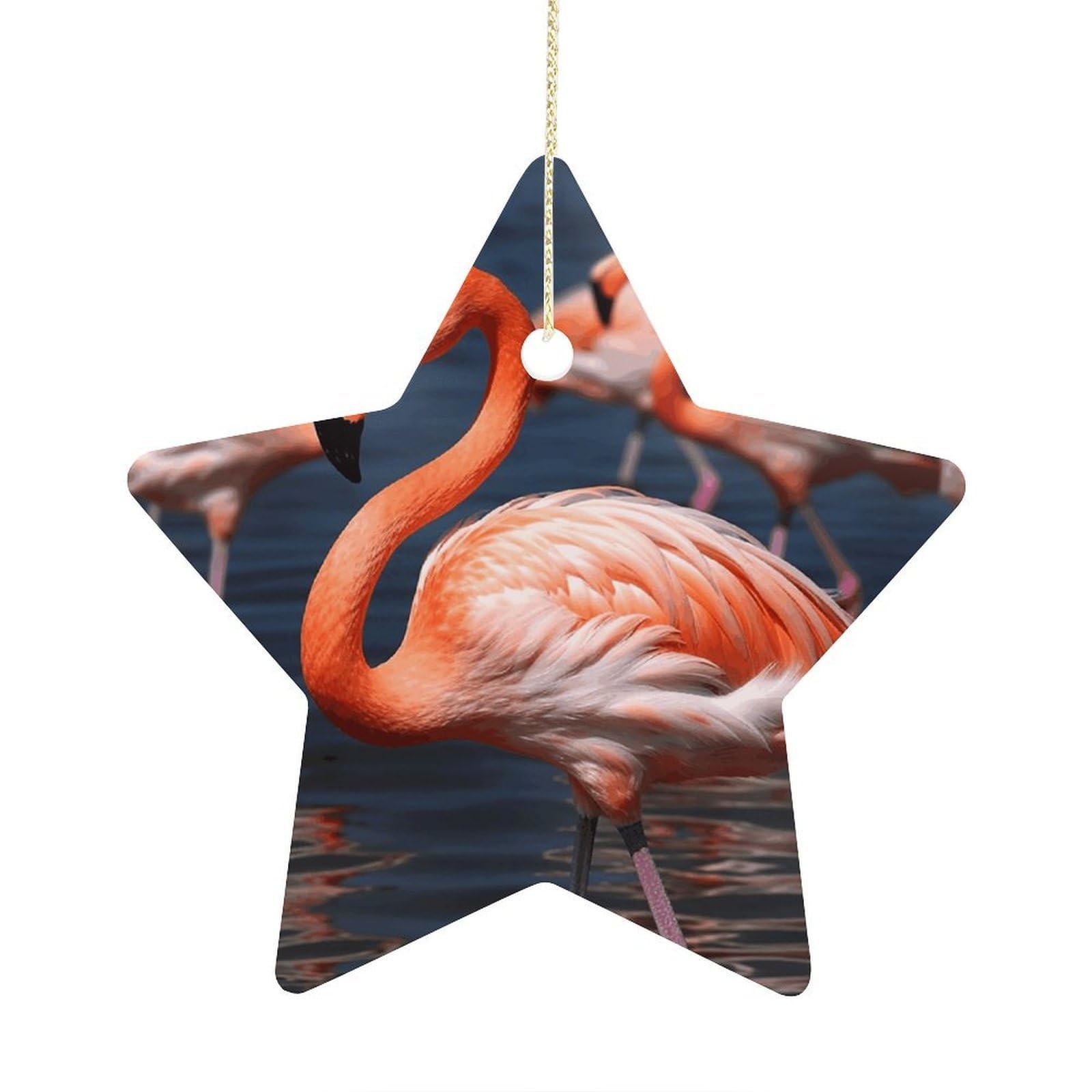 Fodpand Women's Style Flamingo3 Ornament With String, Keepsake Hanging Decorations,Ceramic Ornaments For Men Indoor Home Holiday Party Gifts