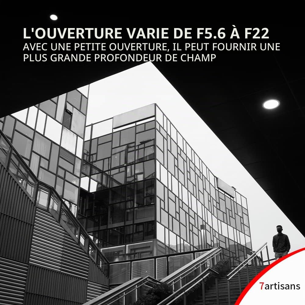 7artisans Objectif M28 mm F5.6 Plein Cadre avec Mise au Point Manuelle Prime avec Pare-Soleil d'objectif pour Appareil Photo Leica M Mount sans Miroir M2 M3 M4 M5 M6 M7 M8 M9 M9P M10