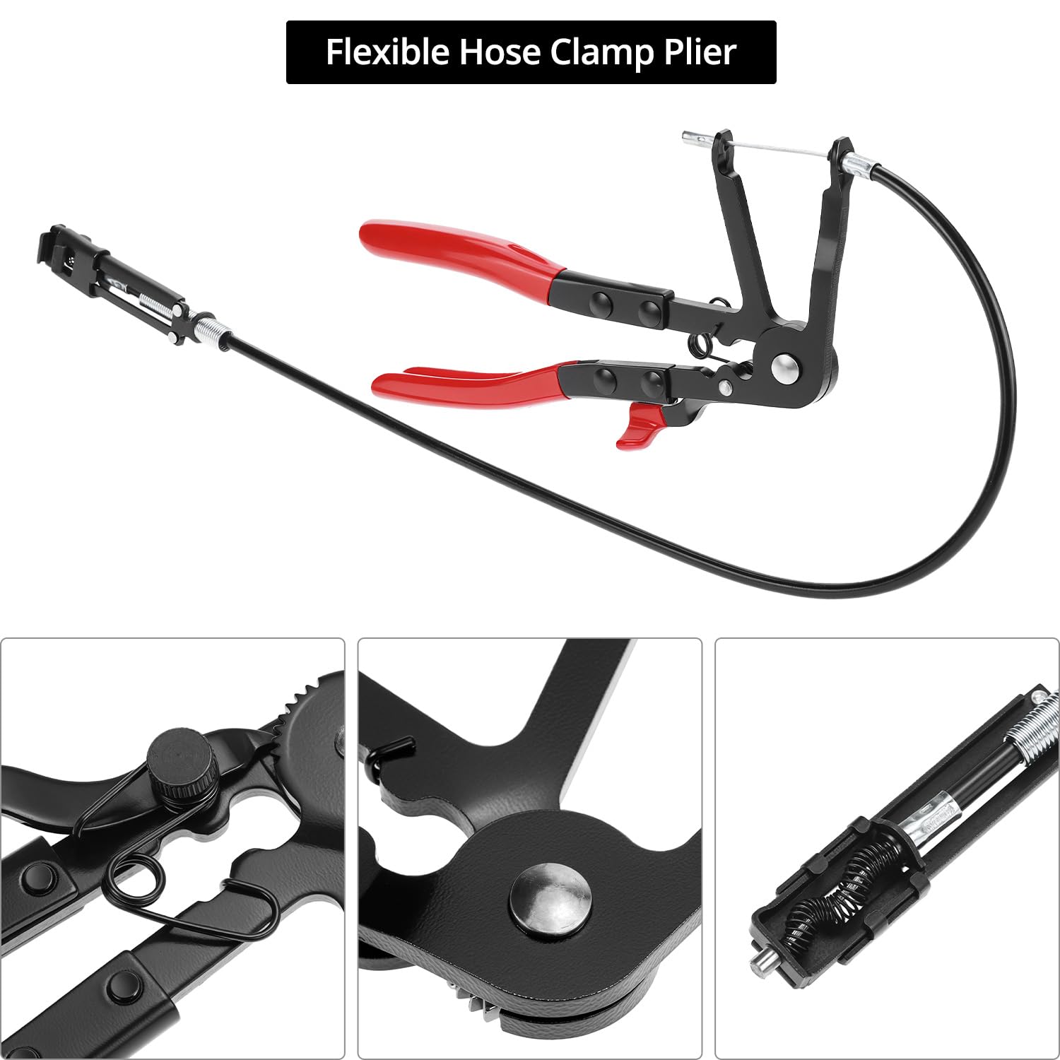 QWORK® 4 Pièces Pinces à Collier Durite Kit, Pince Collier de Serrage, pour Entretien Radiateur, Carburant et Moteur Auto