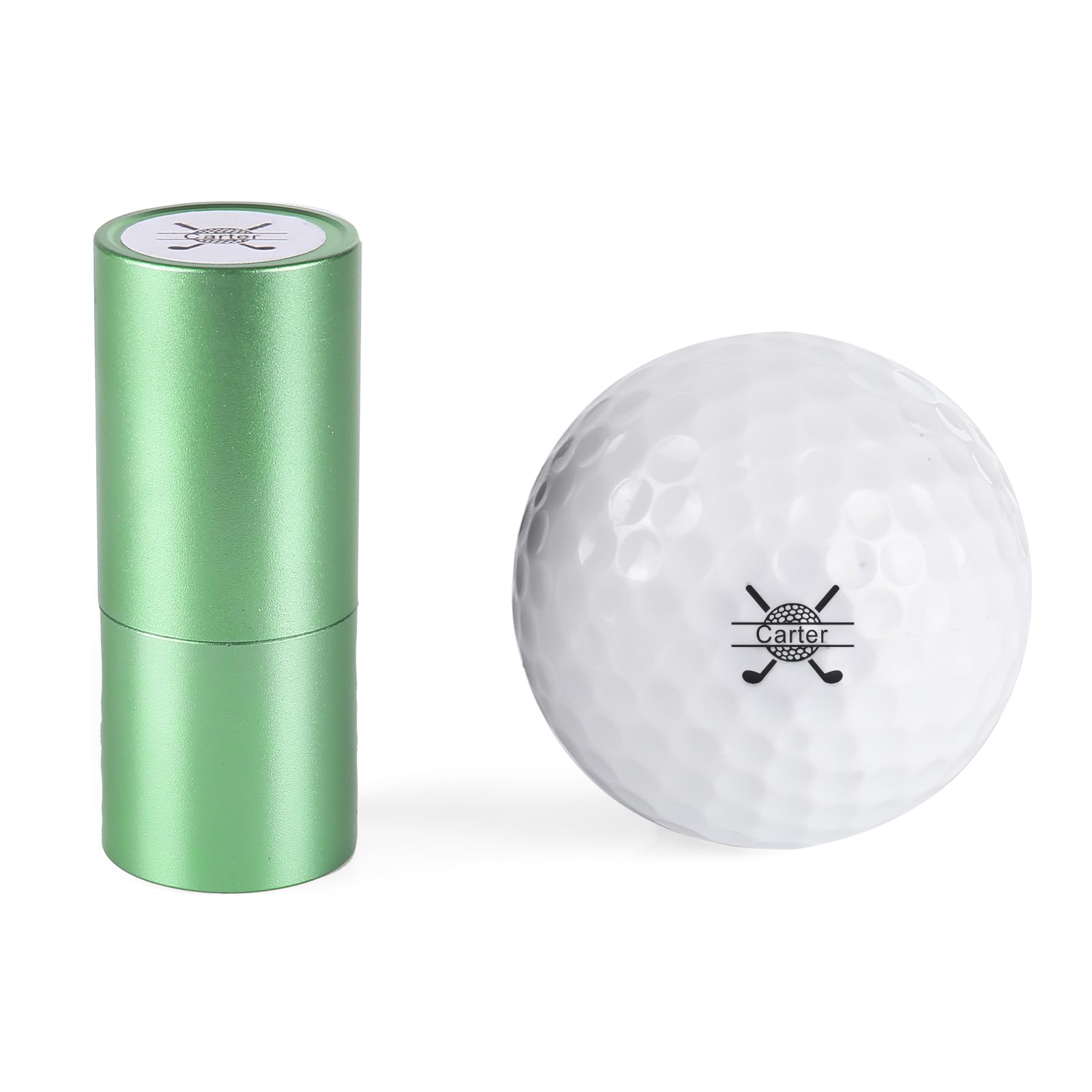 Litechicwalk Custom Golf Ball Stamp Personalized Self-Inking Stamper Reusable Marker Tools to Identify Golf Balls, Personalized Gifts for Golfers Dad Him Boyfriend Husband (Green, 2 Inches)