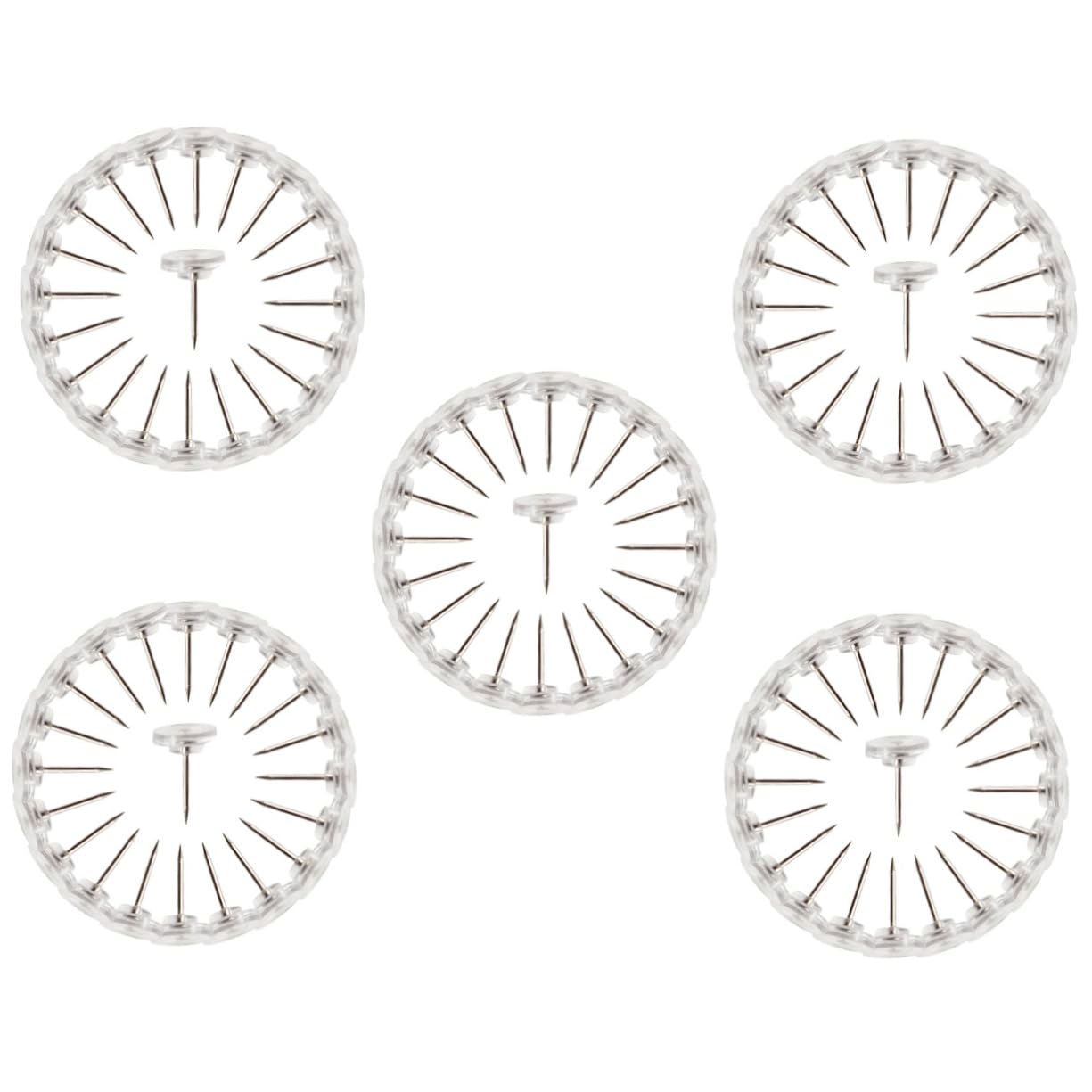 Housoutil 5 Sätze Transparente Pinnwandnadeln Karten Pushpins Runde Korknadeln Für Büro Und Bastelprojekte Markieren Von Orten Karten Und Dekorieren Von Fotowänden 200 Stück * 5