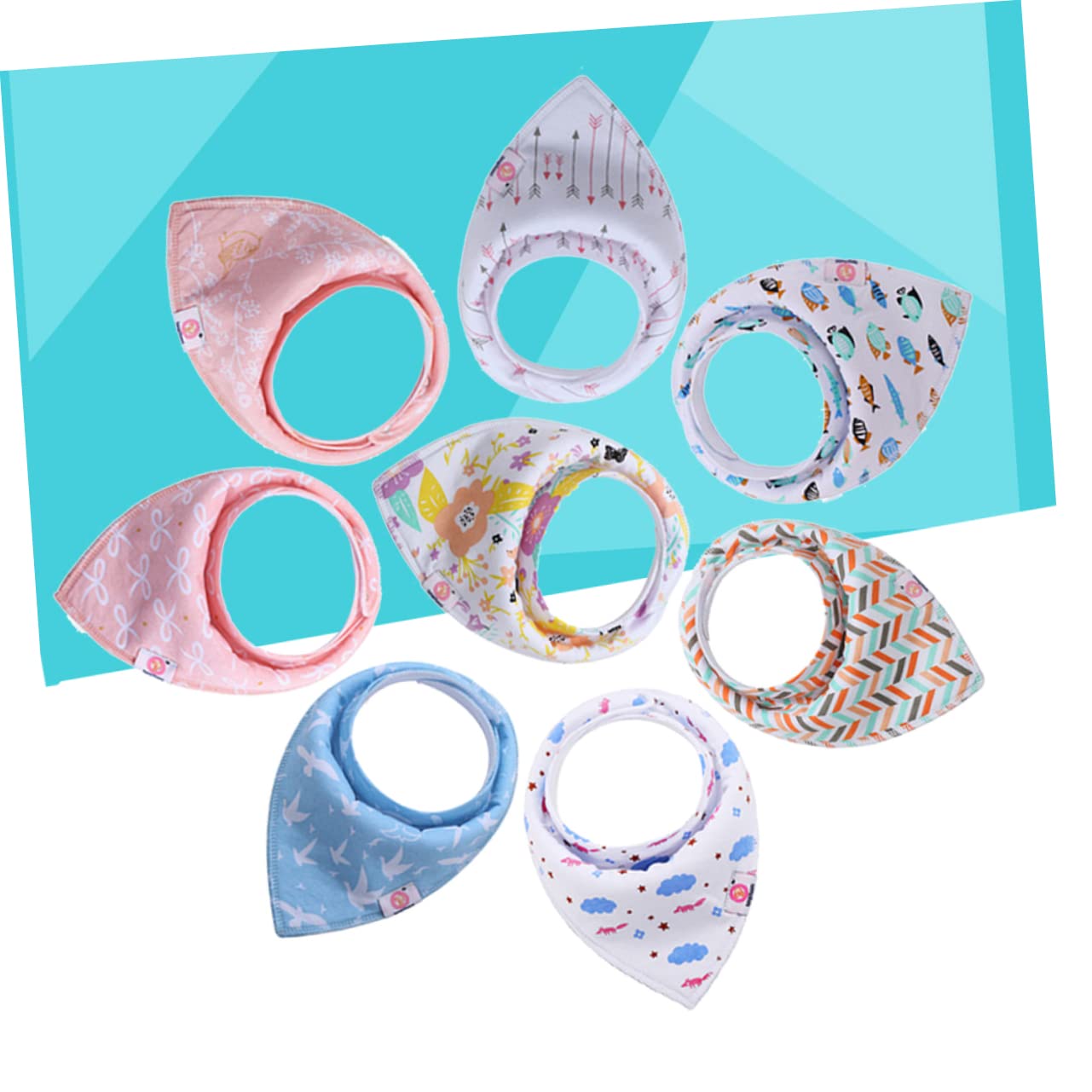 Abaodam 16piezas Baberos De Bandana De Algodón Para Bebés Toallas Para Saliva y Dentición Para Recién Nacidos Absorbentes y Unisex Diseño De Moda