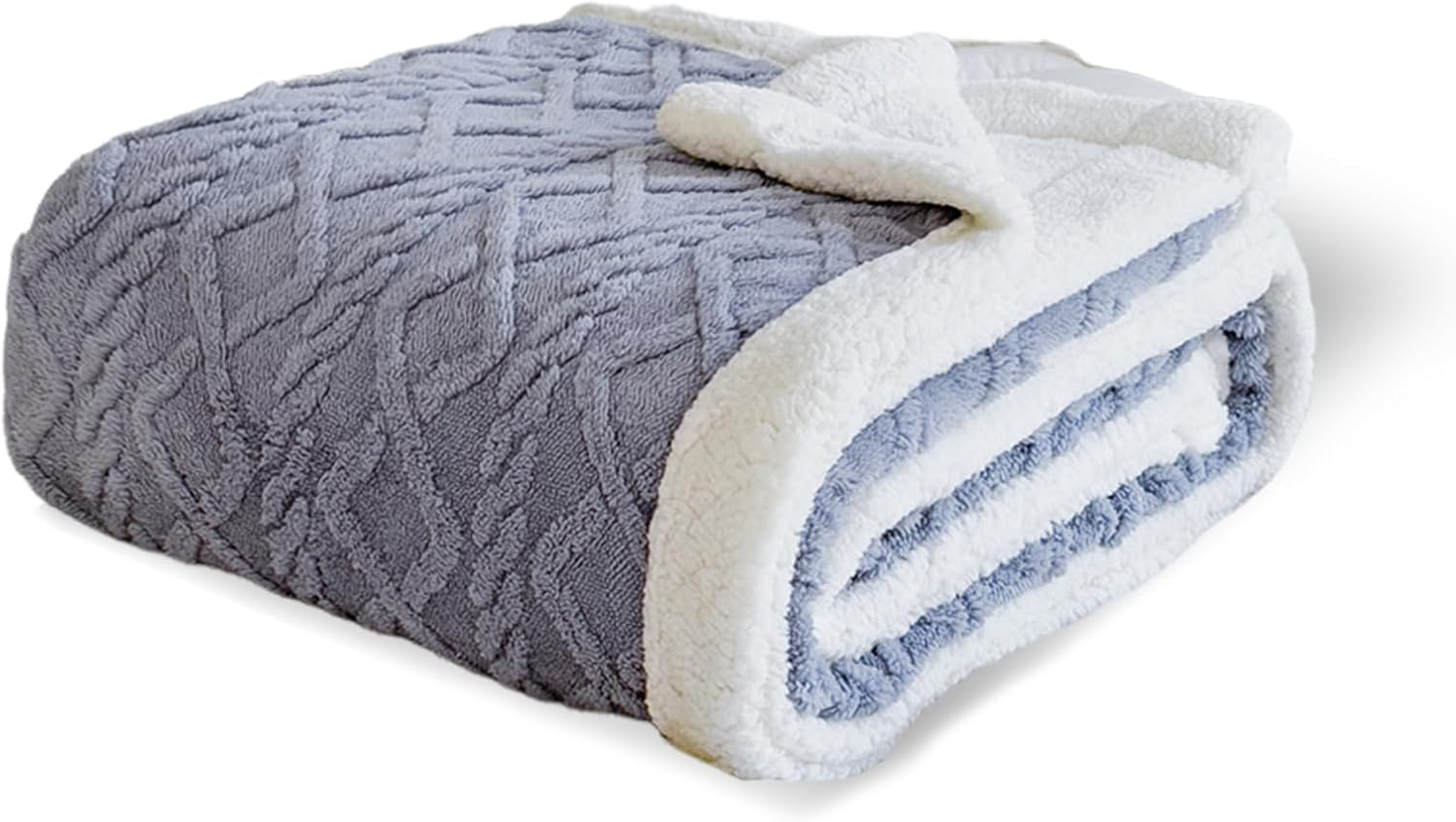 Sherpa Blanket for Bed Full Size - Fleece Soft Cozy Fuzzy Blankets Thick Warm for Winter and All Seasons (Light Grey, Full(80"x90")) - Image 8