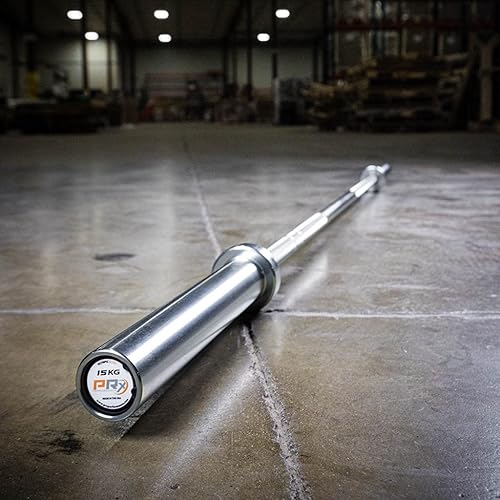 Miniatura 2 de PRx Performance Olympic Elite Barbell, barra de levantamiento de pesas de 33.1lbs, revestimiento de zinc brillante o negro