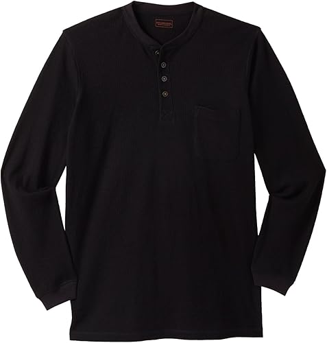 Boulder Creek by Kingsize Men's Big & Tall Thermal Pocket Longer-Length Henley -