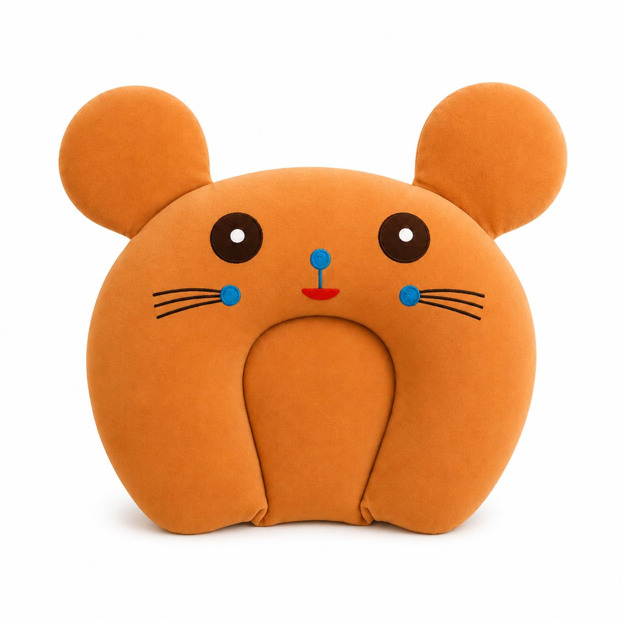 Cute Blue Mouse Shaped Rai Cushion | Soft Cartoon Animal Nursery Accessory-image-4