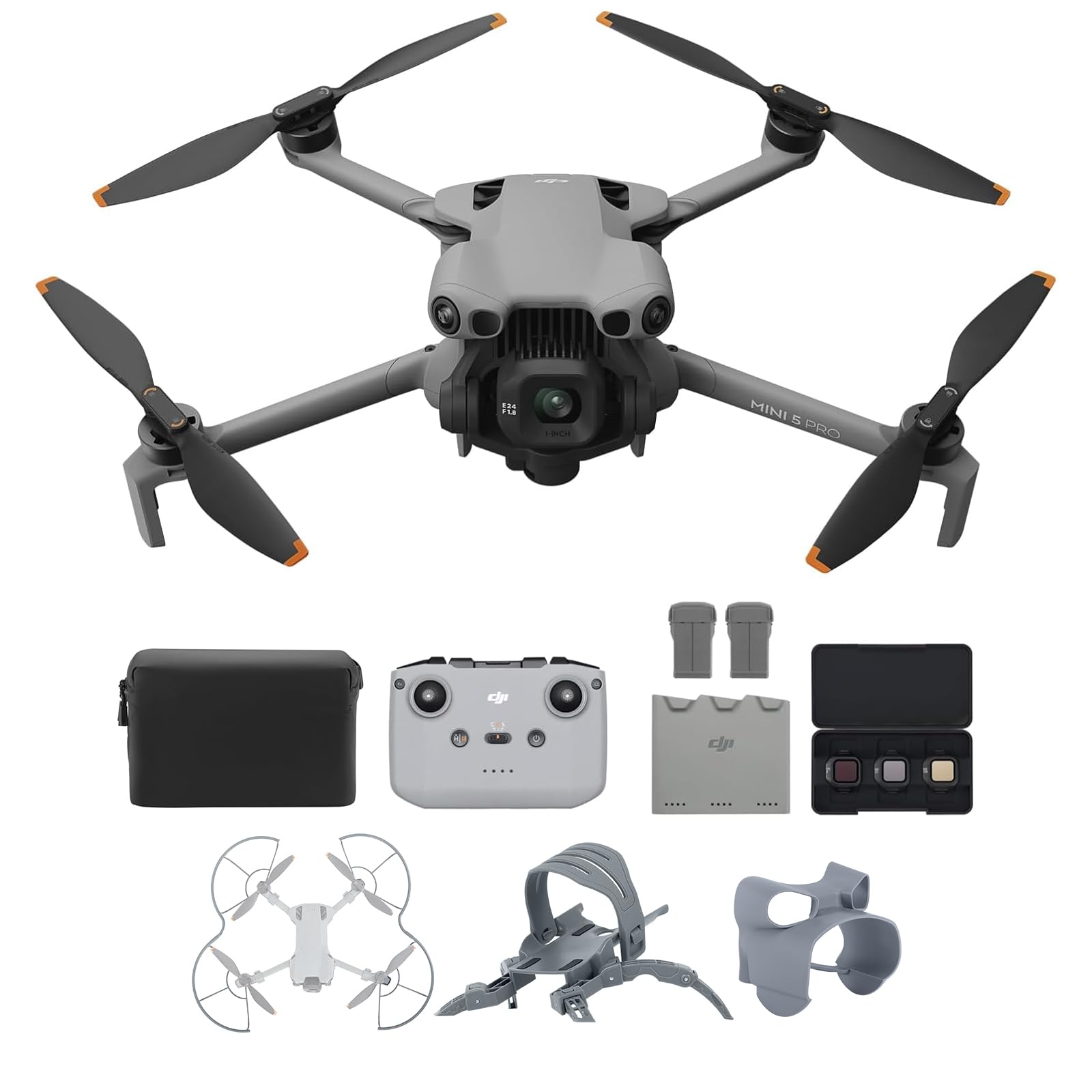 DJI Mini 5 Pro Fly More Combo mit DJI RC-N3 und Vielseitiges Zubehör, C0-Zertifiziert, Drohne mit Kamera, 1-Zoll CMOS, 4K-Drohne für Anfänger mit Omnidirektionaler Hinderniserkennung