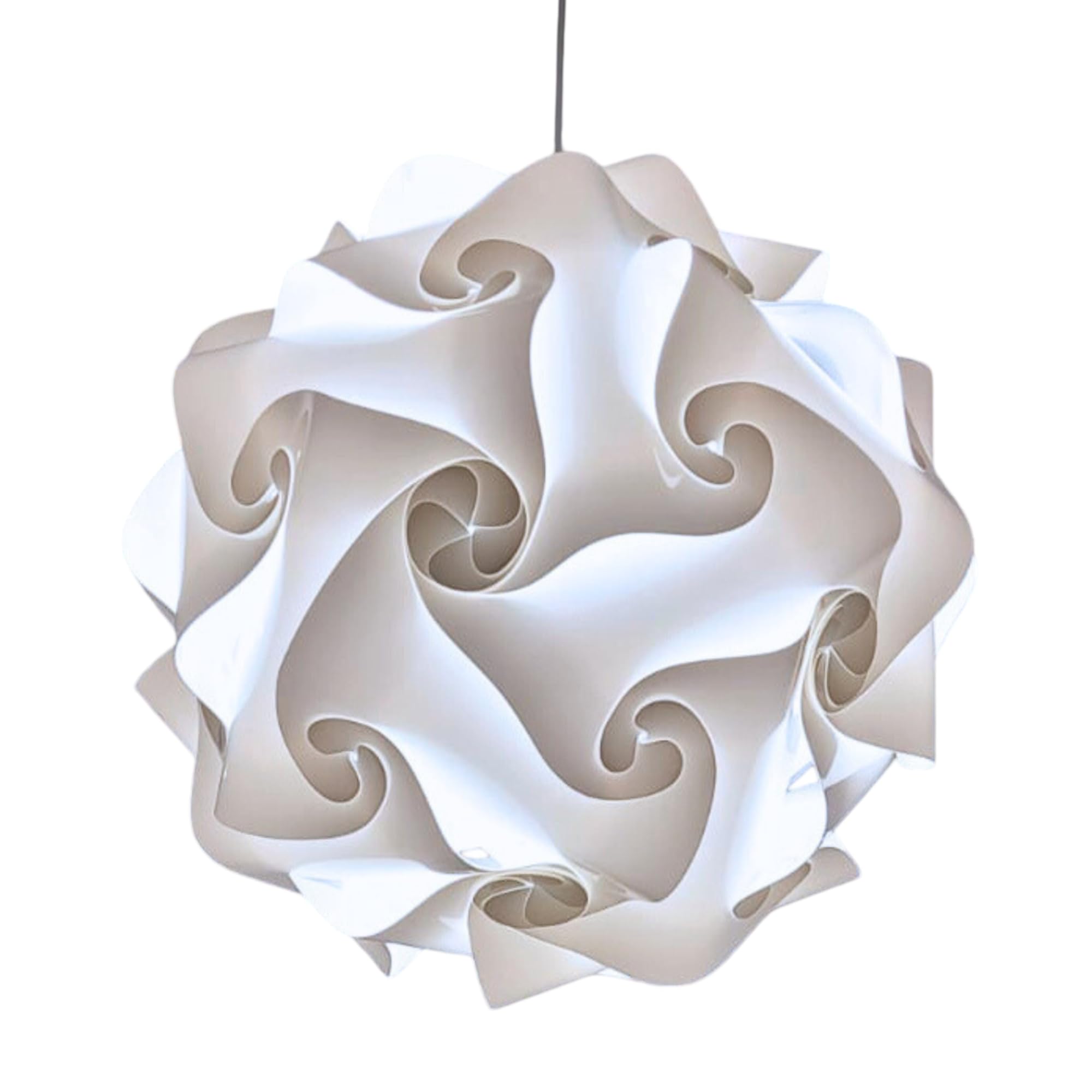 Lampadesign® Lampada a sospensione moderna Camera da letto soggiorno cucina FIOCCO Sfera bianca 50 cm Lampadario moderno elegante Luce sala da pranzo centro tavolo salotto Lampadina led fredda E27
