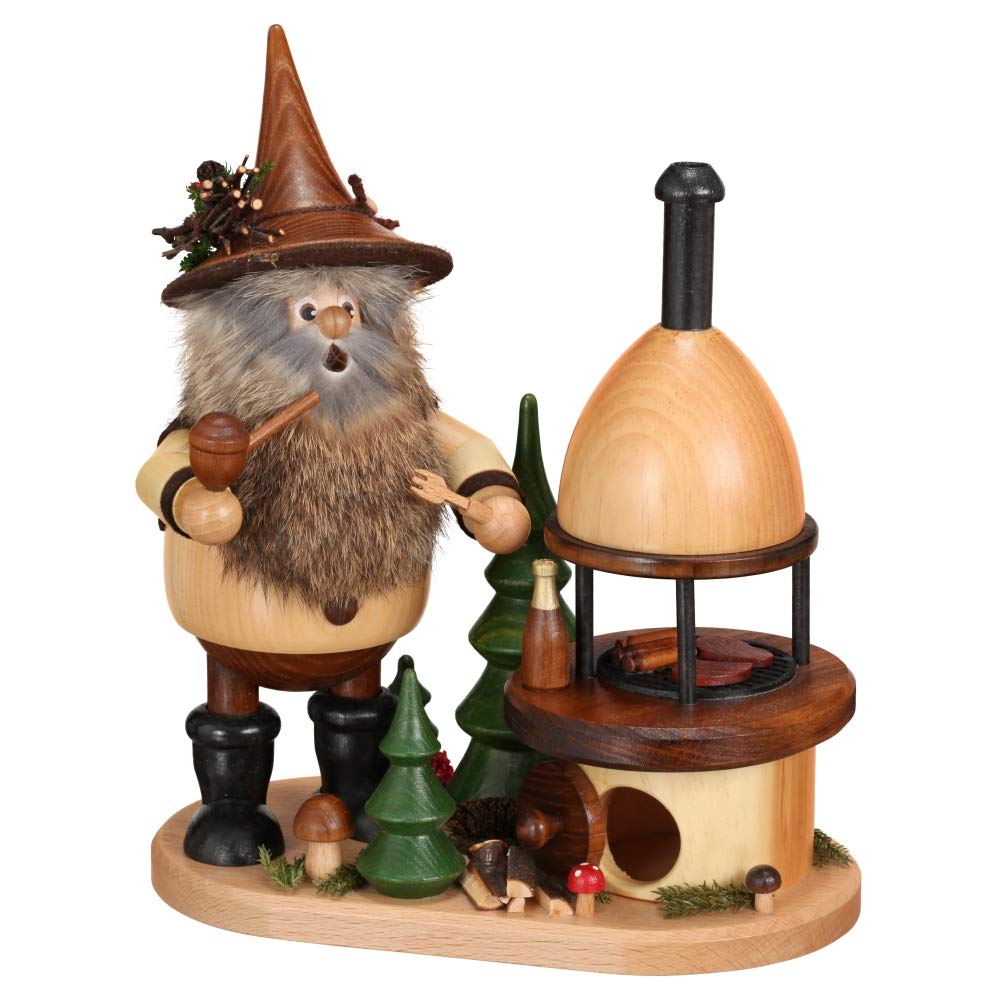 Gnome fumeur au four barbecue 26cm pour déco de jardin et terrasse originale