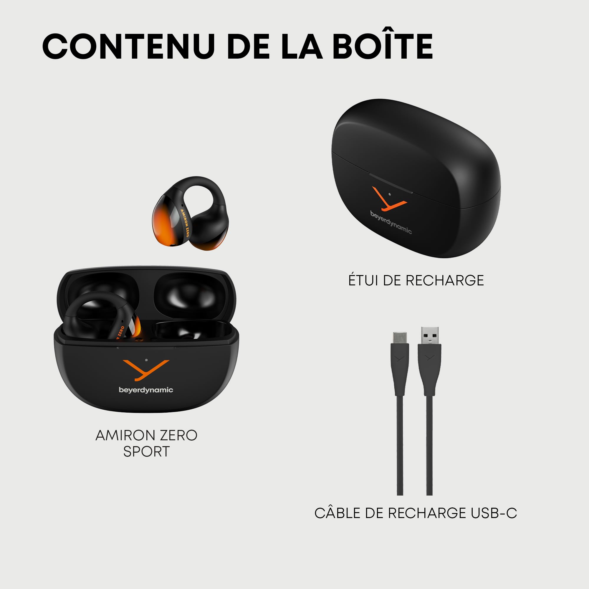 beyerdynamic AMIRON Zero Écouteurs Intra-Auriculaires Ouverts avec Un Concept de Son Ouvert et Un Design de Clip innovant, Bluetooth 5.4, 20 Heures d'autonomie Totale, adaptés au Sport
