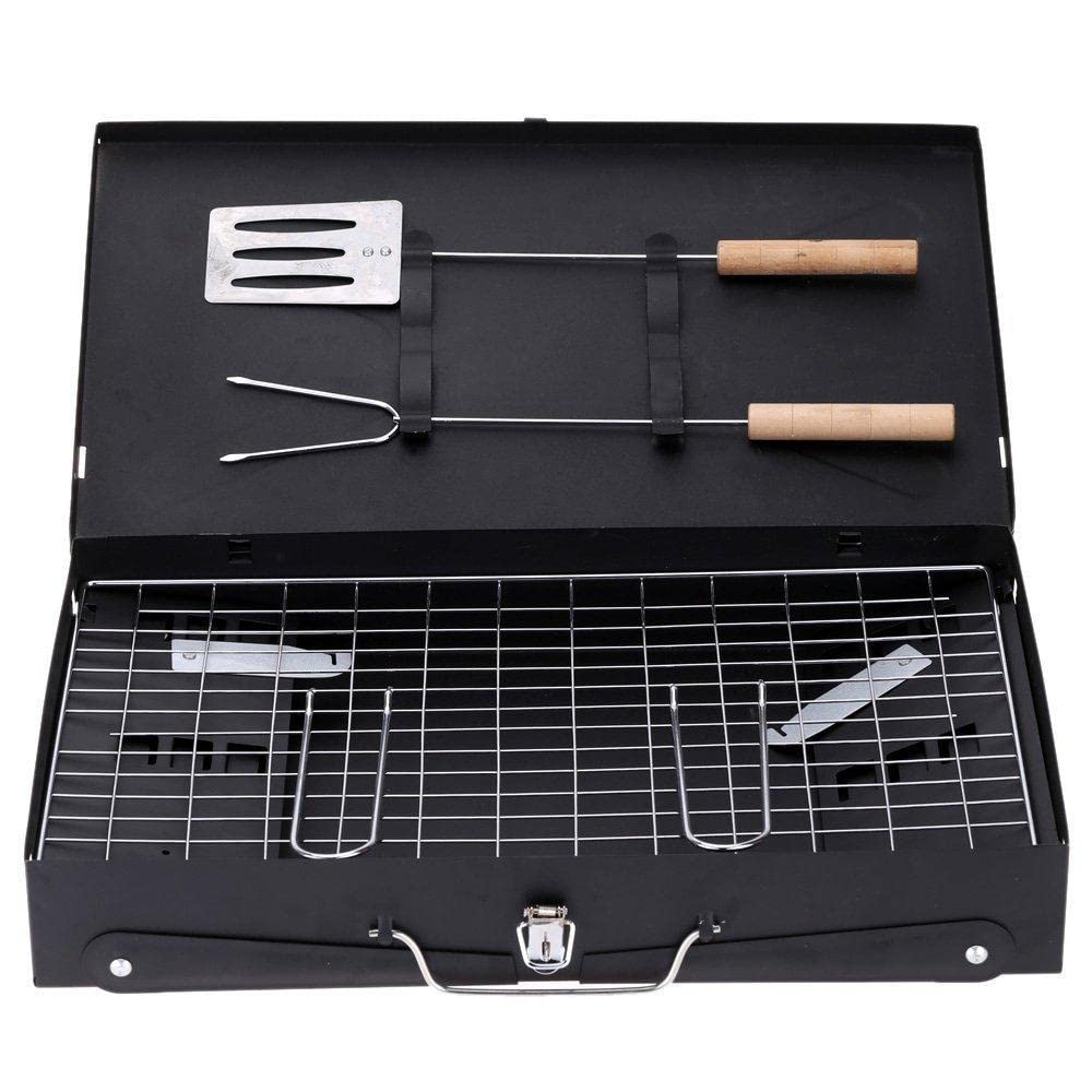 WARDROBE YATRA Stainless Steel Briefcase-Style Barbecue Grill Toaster (Medium, Black)-image-29