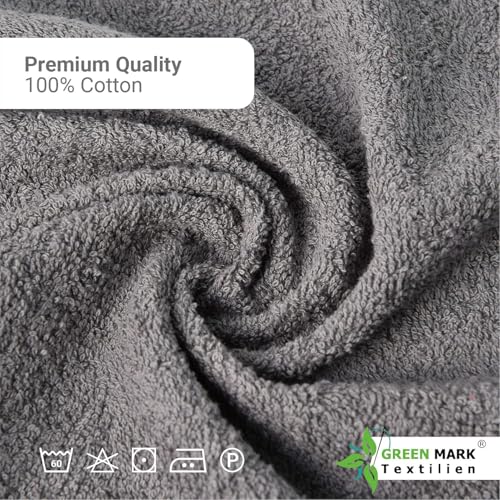 NatureMark 8er Spar-Pack Frottier Handtücher, Handtuch-Set, 50 x 100 cm, Anthrazit grau, 100% Baumwolle