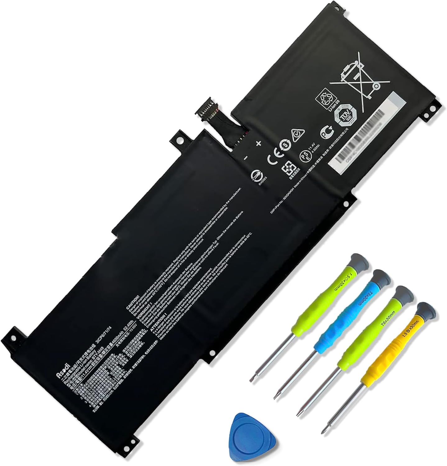 ASODI BTY-M49 Laptop Battery Compatible with MSI Prestige 14 A10SC-009 i7-10710U Series Notebook 11.4V 52.4Wh 4600mAh
