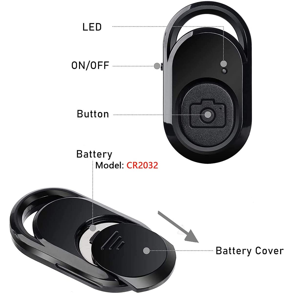 Télécommande Bluetooth Pour Smartphone - Avec Molette De Défilement, Support Annulaire - Pour Selfies, Vidéos, Musique (Rose)
