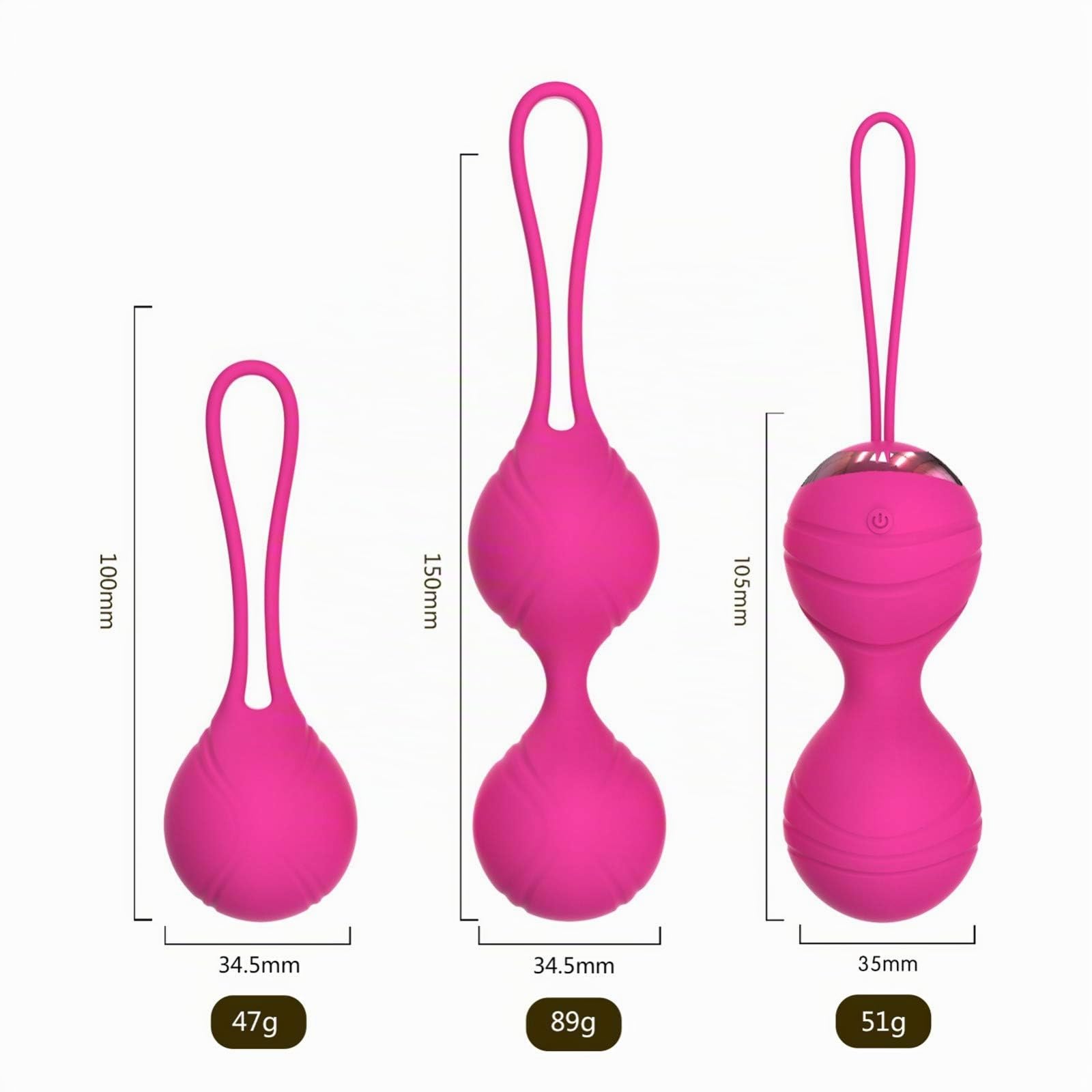 -Sëxúaleş Ṃastuṛbadoṛ Vịbrådoṛ Bolas Chinas de Ŝiliçona, Mãśtừrvầdör de Músculos, para Entrenamiento de Los Músculos Pélvicos Y Control de la Vejiga, Impermeable, Carga Usb, Juĝ